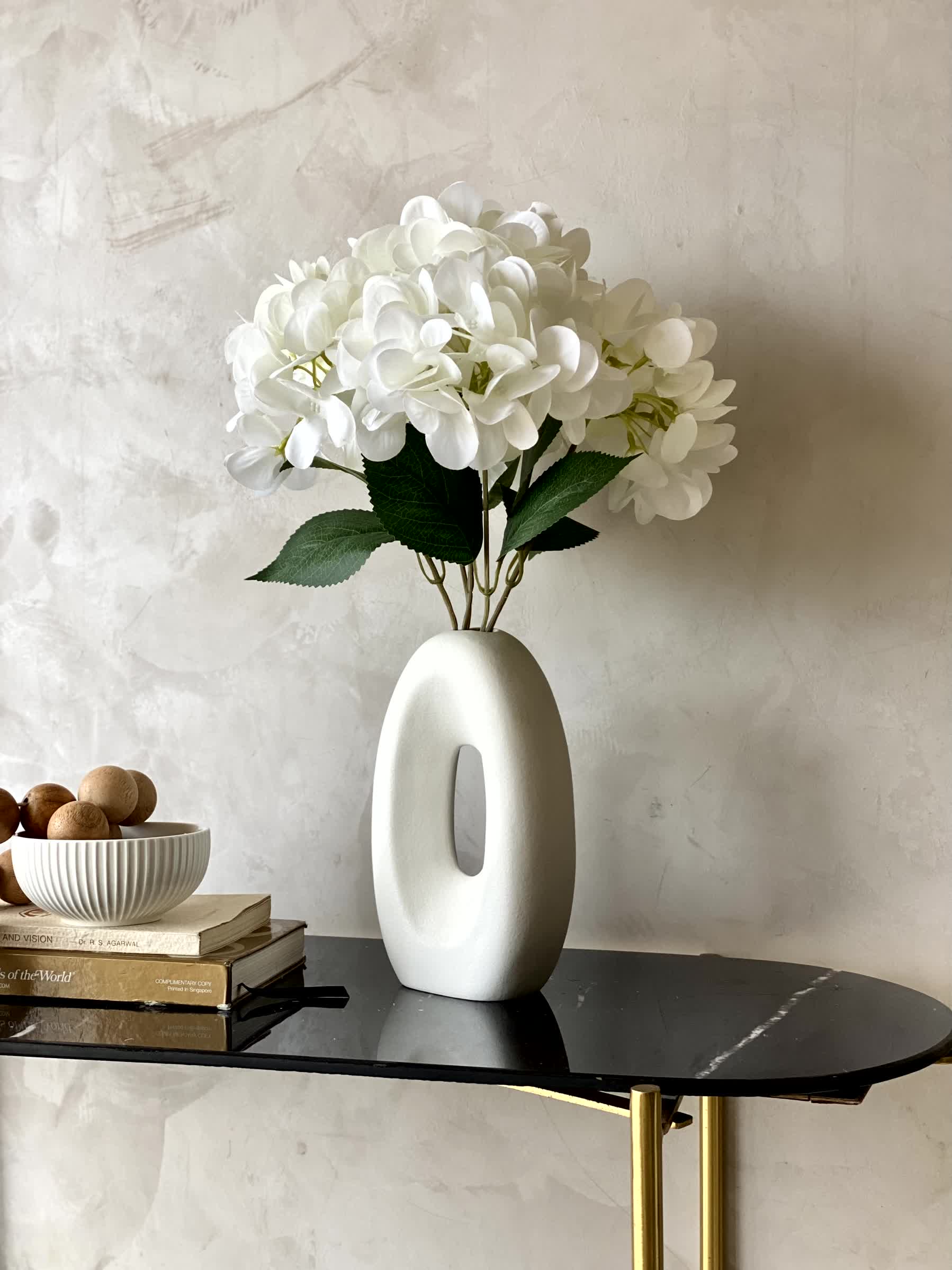 Artificial Floral Hydrangea Flower Bunch - White