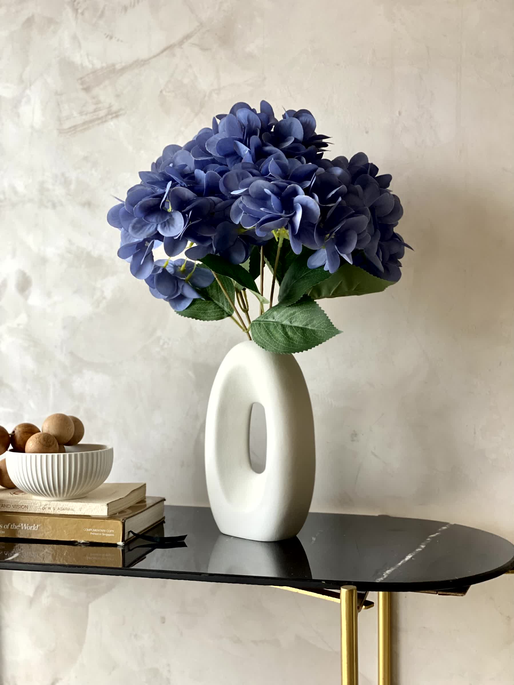 Artificial Floral Hydrangea Flower Bunch - Blue