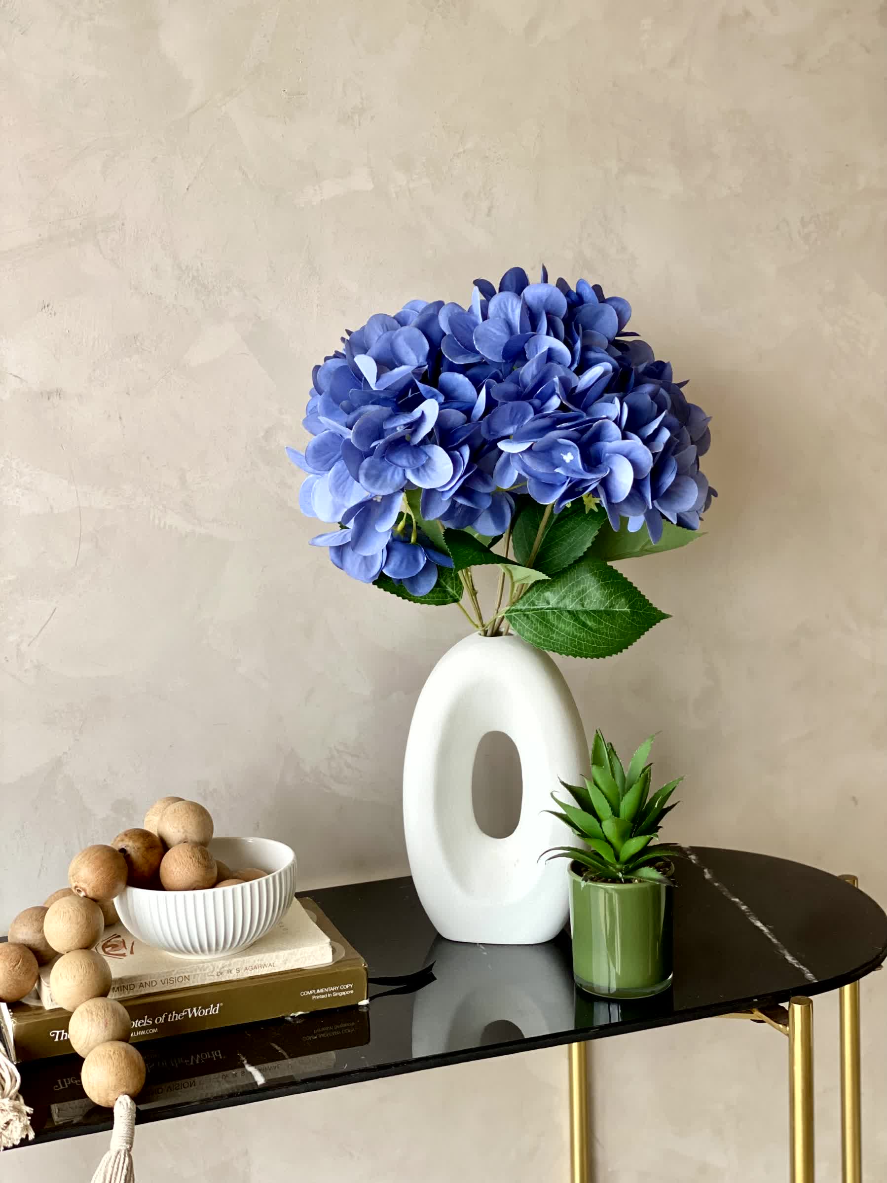 Artificial Floral Hydrangea Flower Bunch - Blue