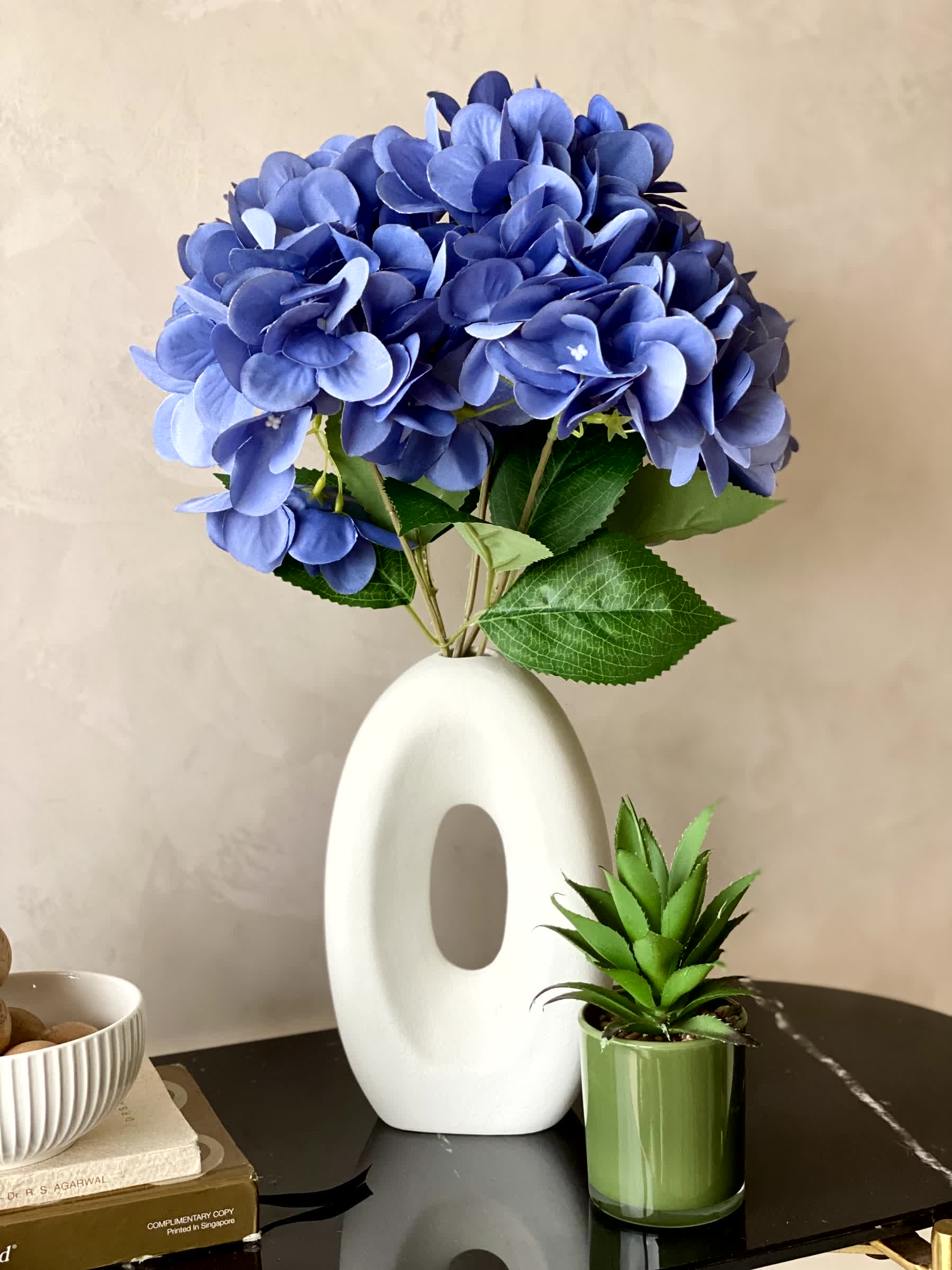 Artificial Floral Hydrangea Flower Bunch - Blue