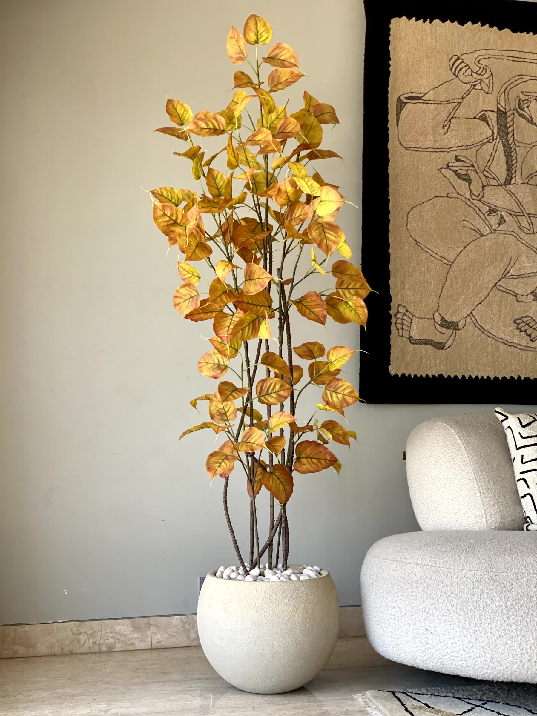 Artificial Amber Peepal Plant - 6 Feet