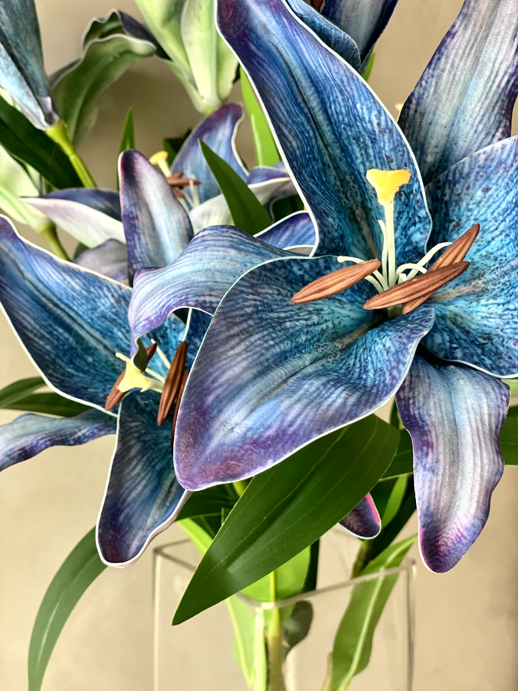 Artificial Mystic Lilly Flower Stem - (One Stem) Blue