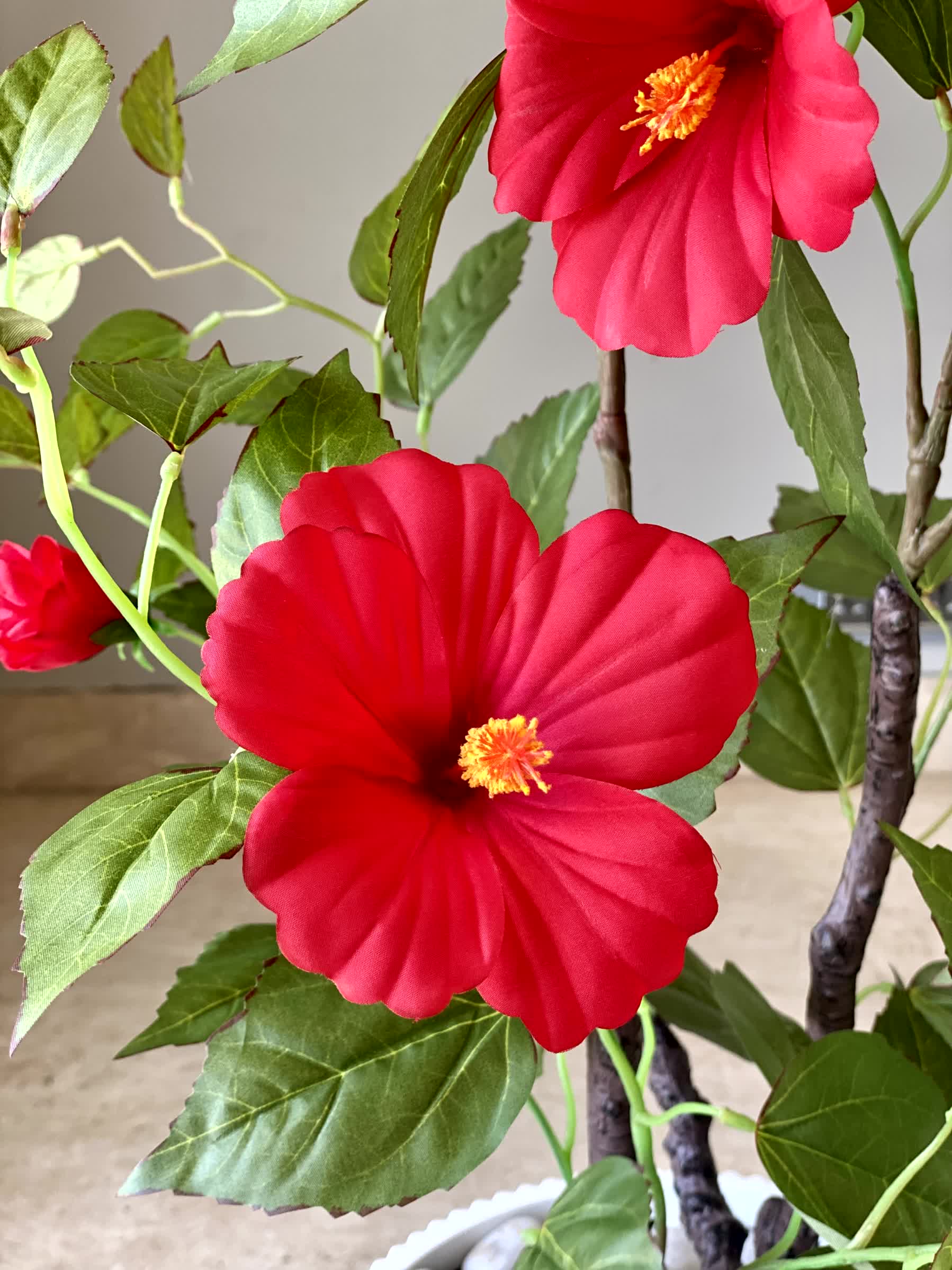 Artificial Hibiscus Plant - 4 Feet