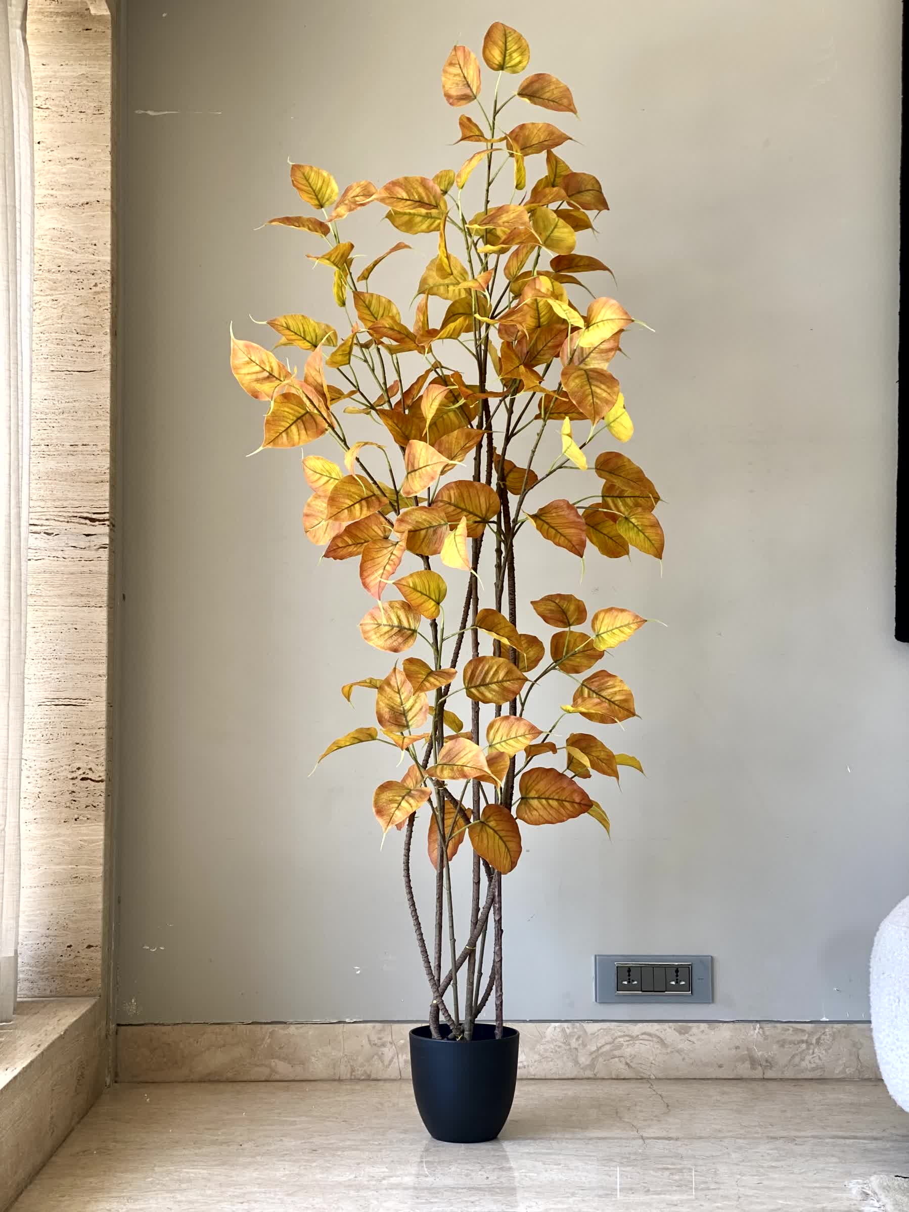 Artificial Amber Peepal Plant - 6 Feet