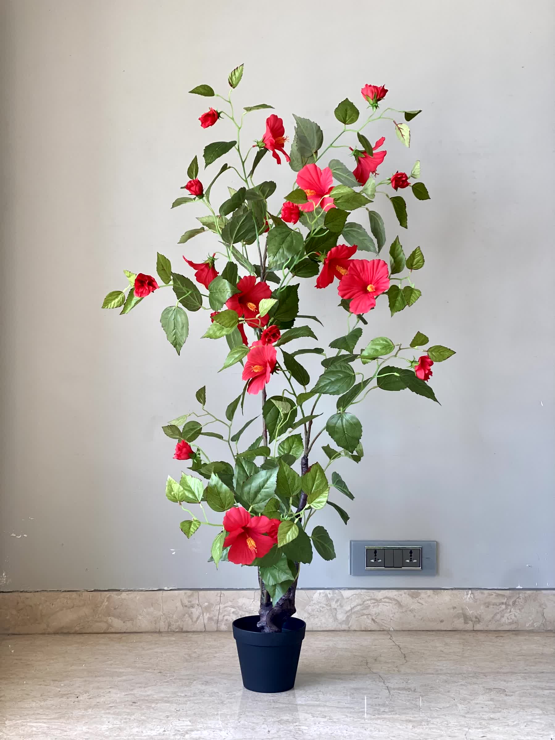 Artificial Hibiscus Plant - 4 Feet