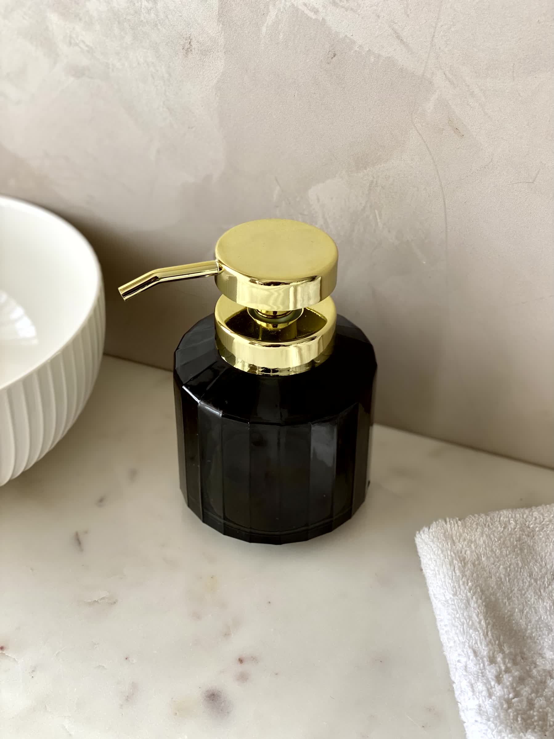 Chalice Glass Bathroom Dispenser - Black