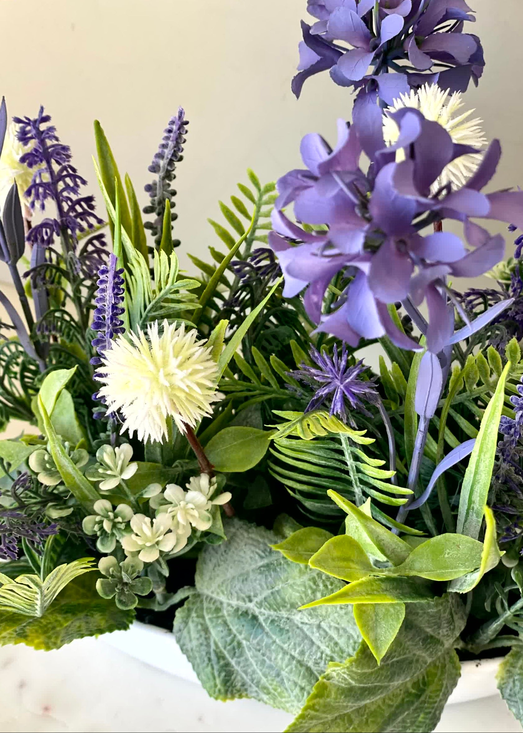 Artificial Bloom Succulent Bowl