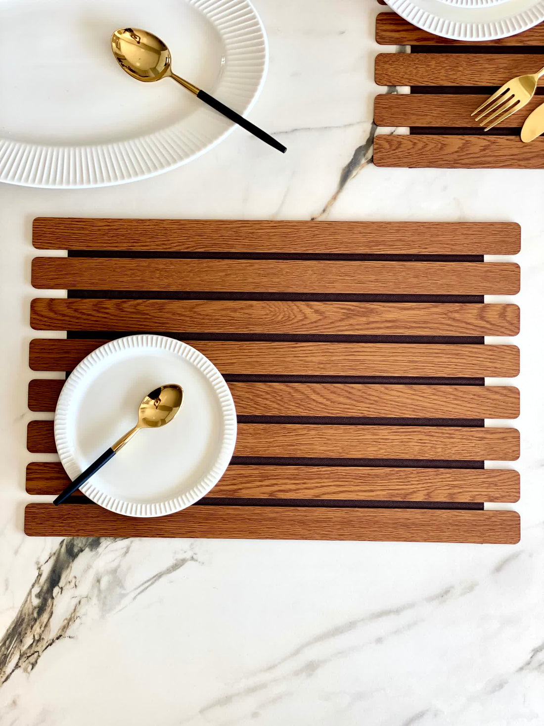 Elm Foldable Table Mats (Set of 2) - Brown