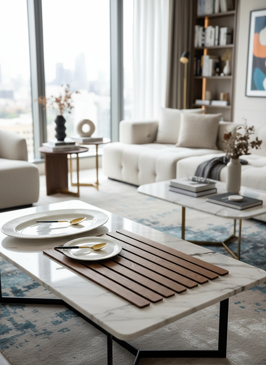 Elm Foldable Table Mats (Set of 2) - Brown