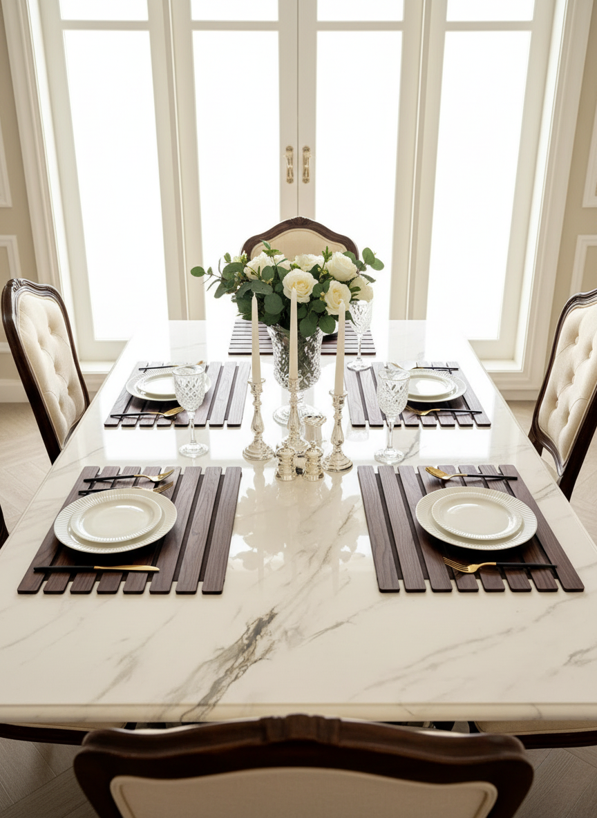 Elm Foldable Table Mats (Set of 2) - Dark Brown