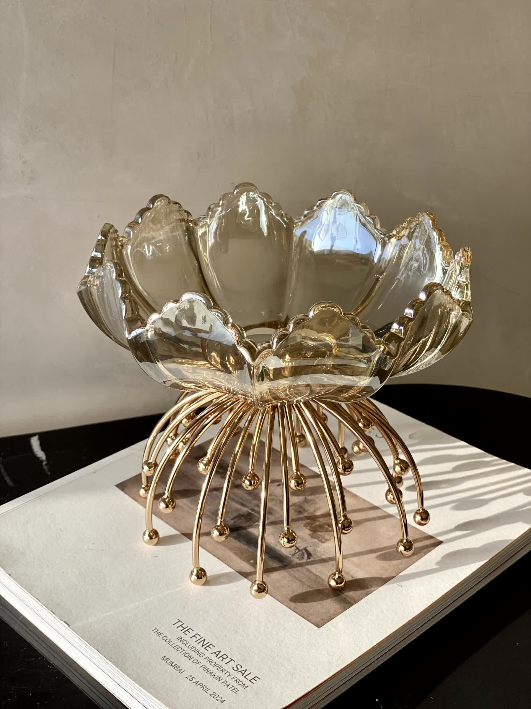 Gleaming Petal Crystal Bowl