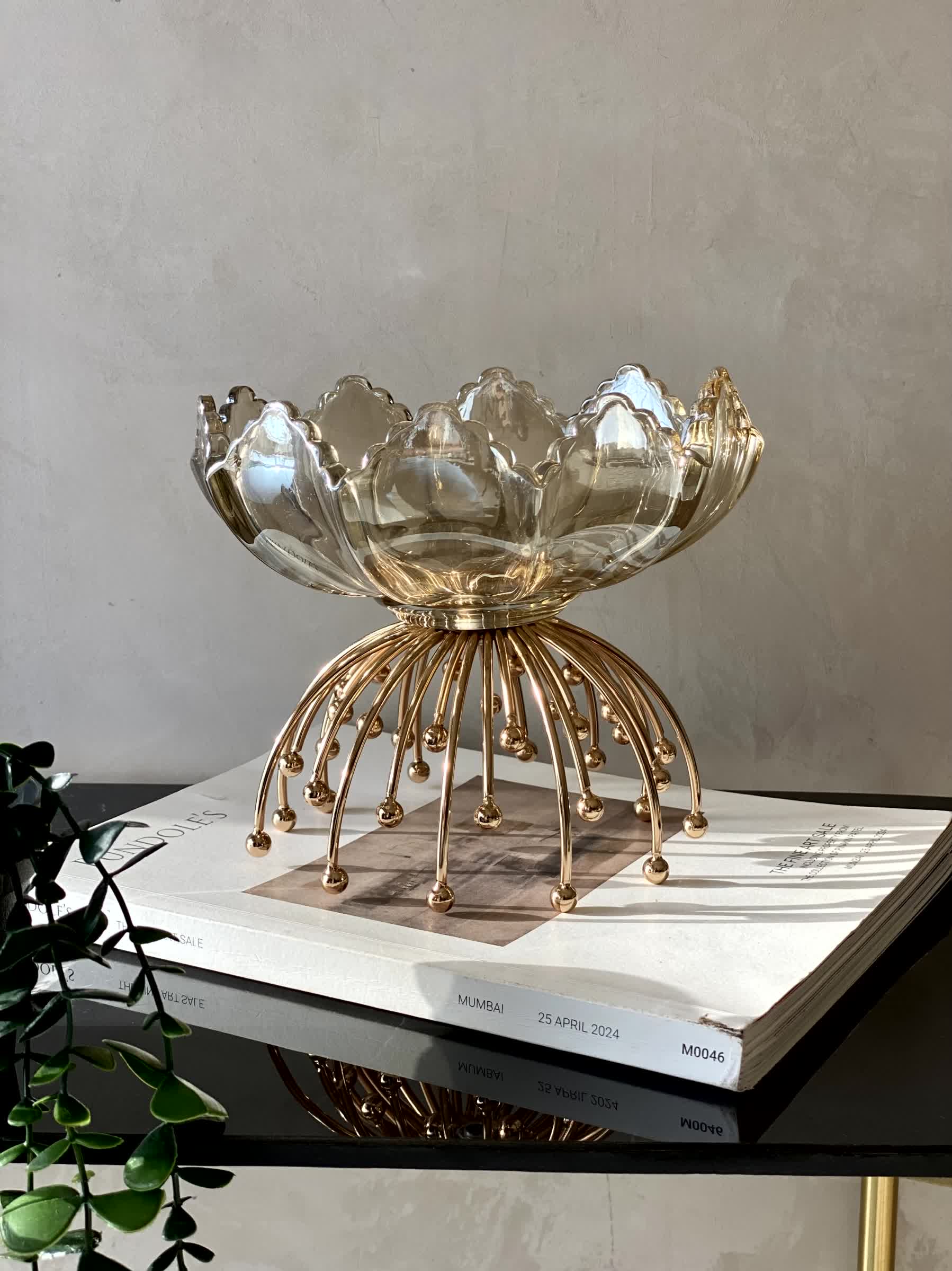 Gleaming Petal Crystal Bowl