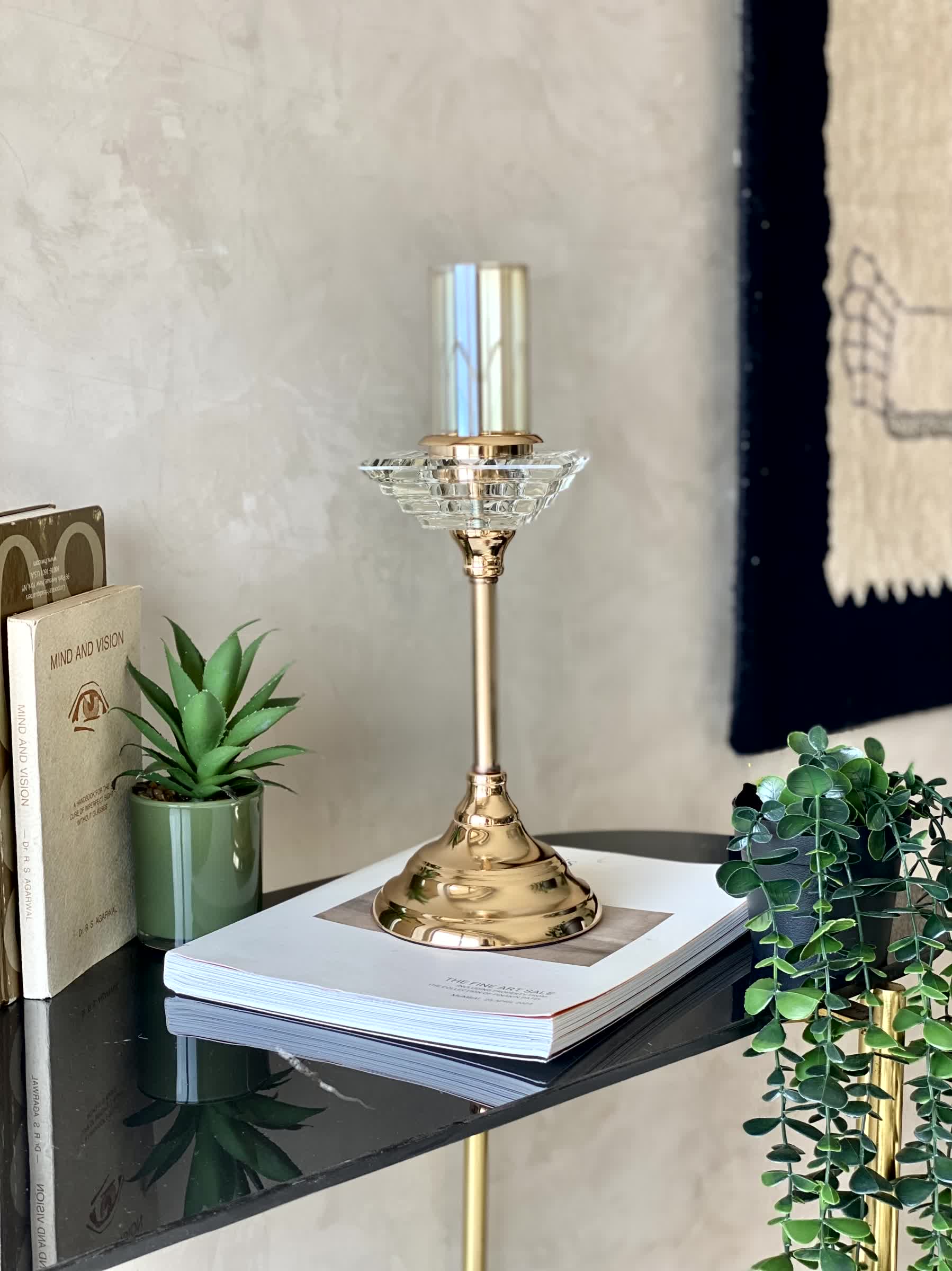 Saga Facet Candle Holder - Large