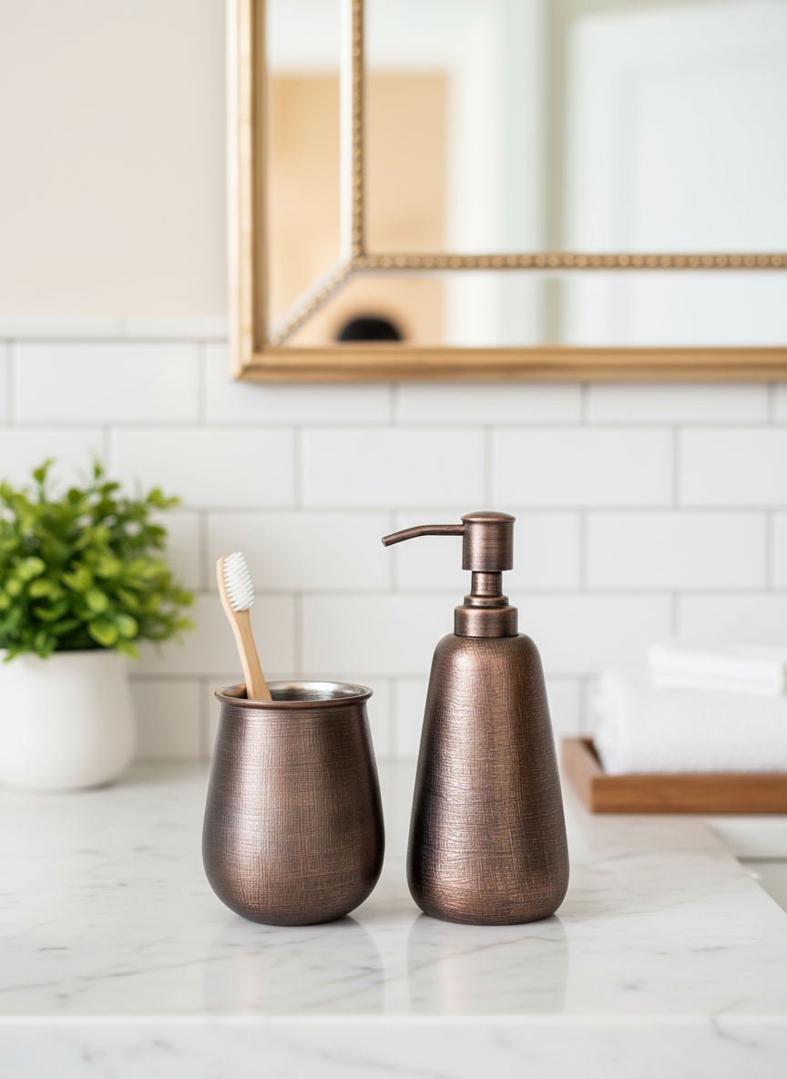 Myra Bathroom Set - Antique Copper