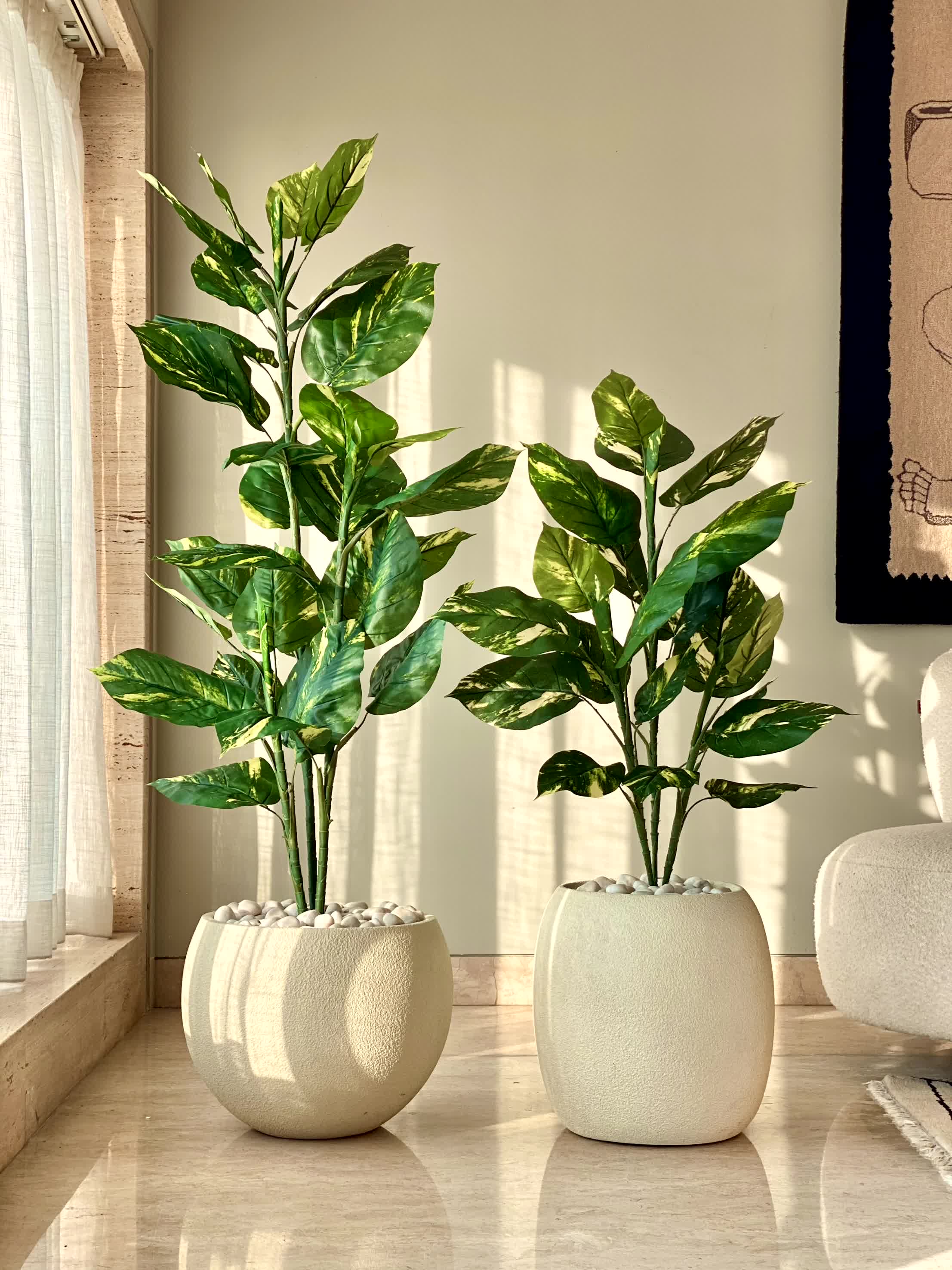 Artificial Variegated Pothos Plant - 5 Feet