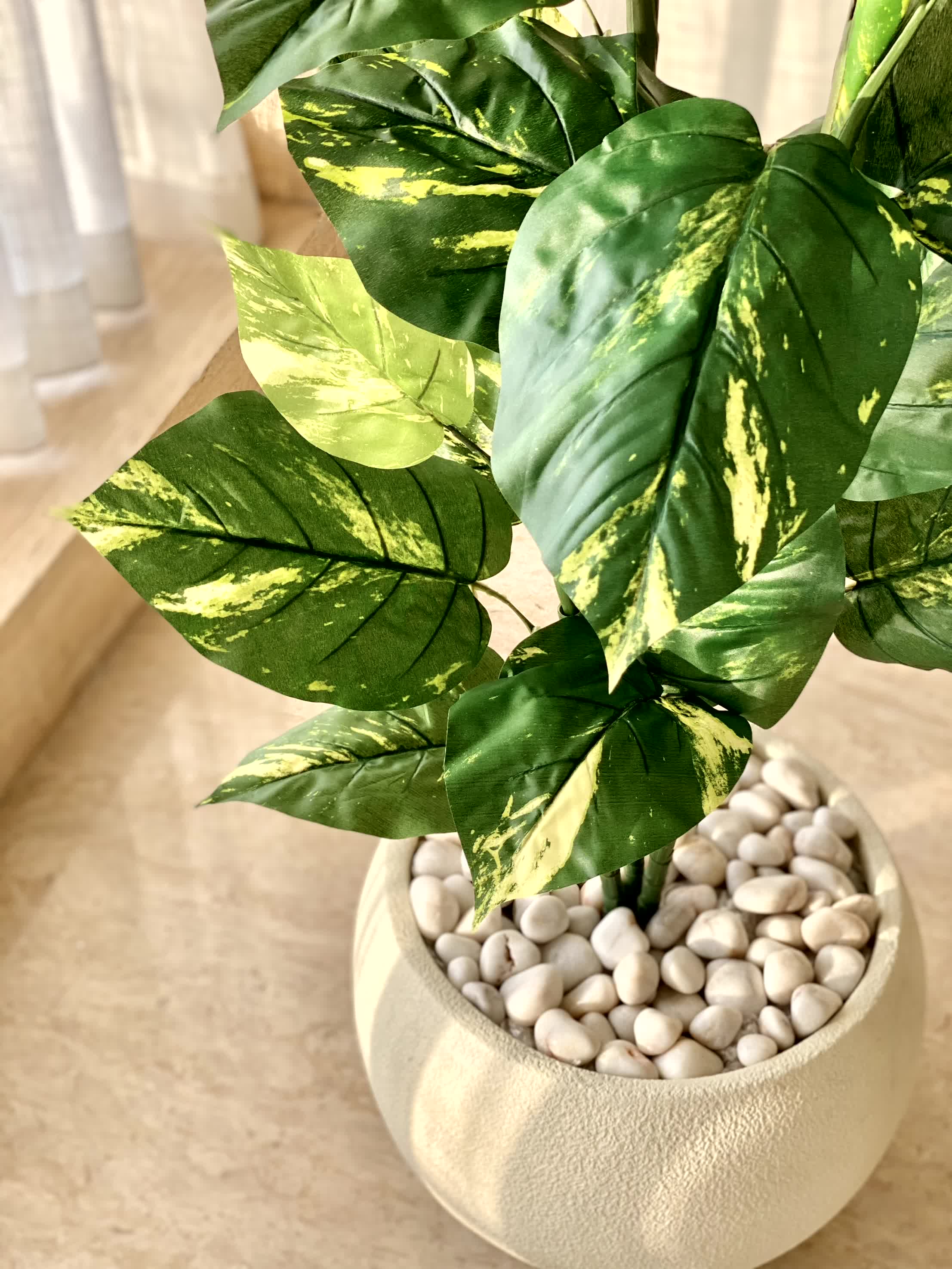 Artificial Variegated Pothos Plant - 5 Feet
