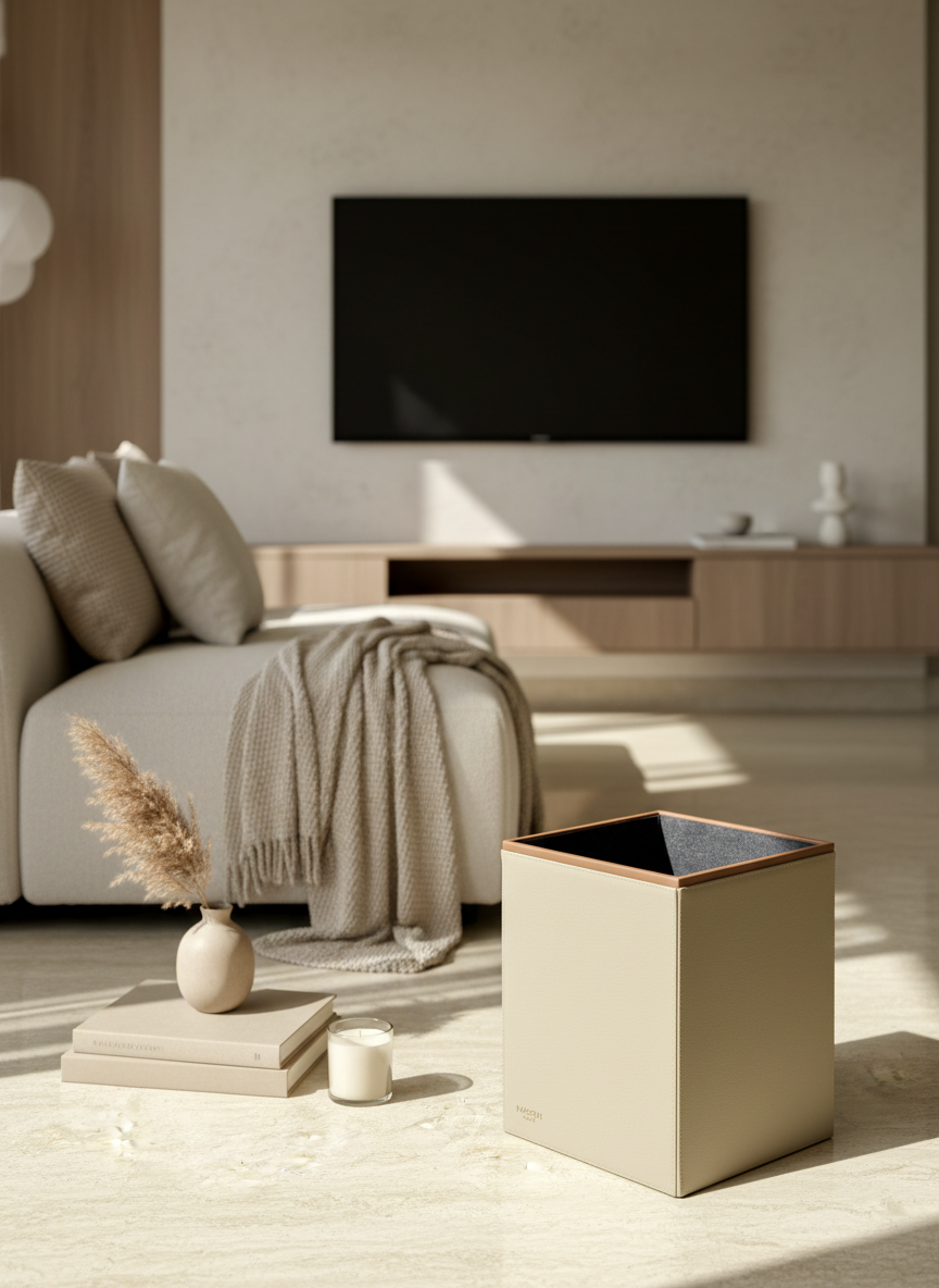 Naples Taupe Square Dustbin