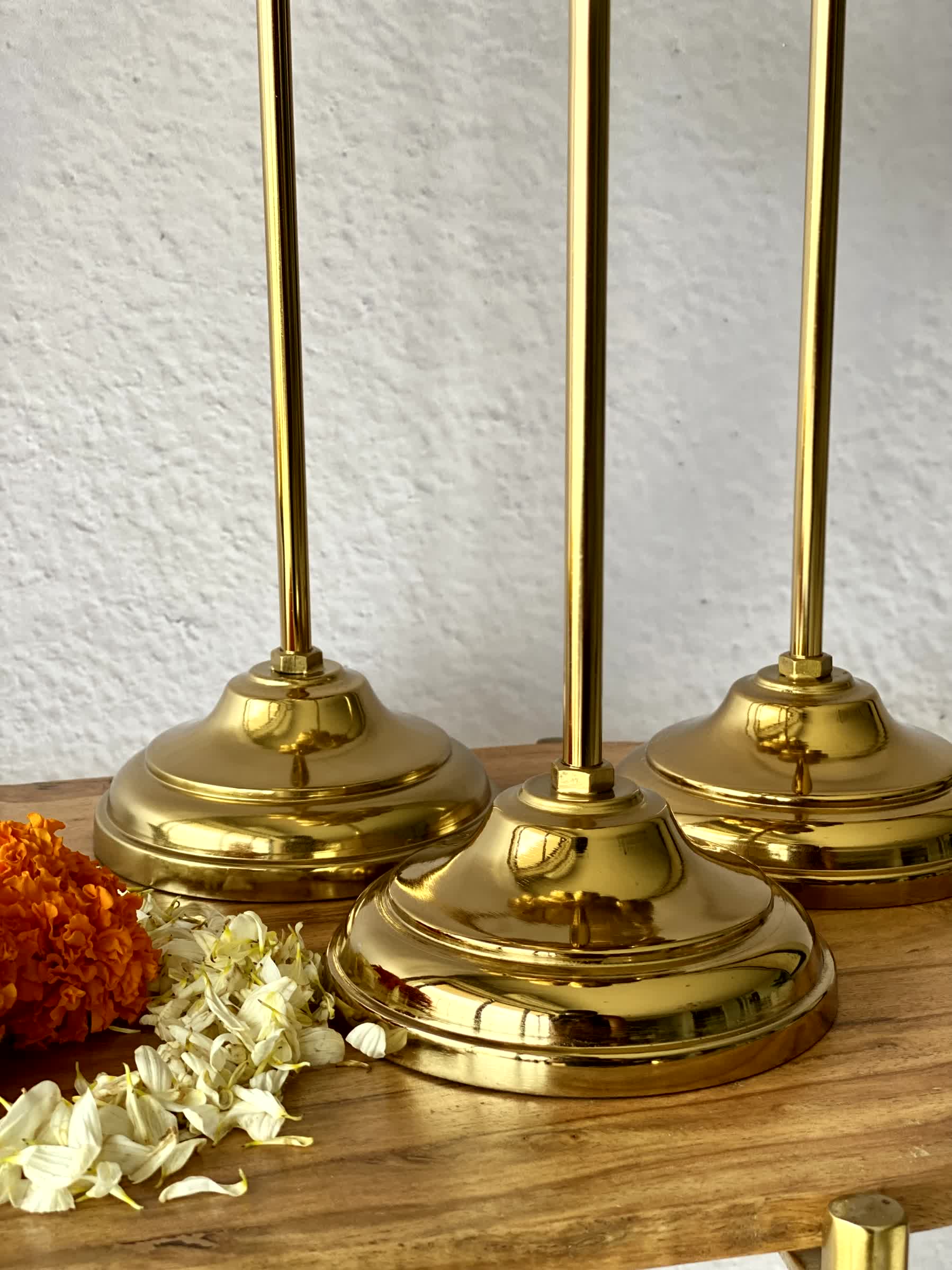 Mehrauli Flower Diya Stands - Set Of 3