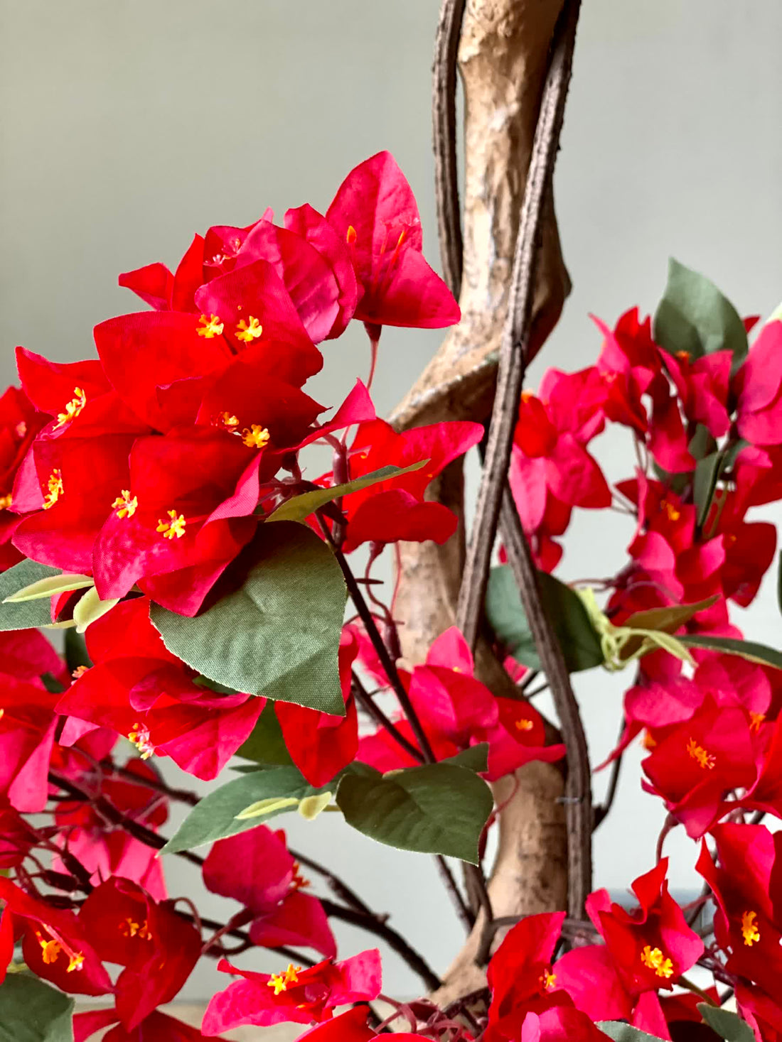 Artificial Scarlett Red Twisted Bougainvillea Plant - 4 Feet