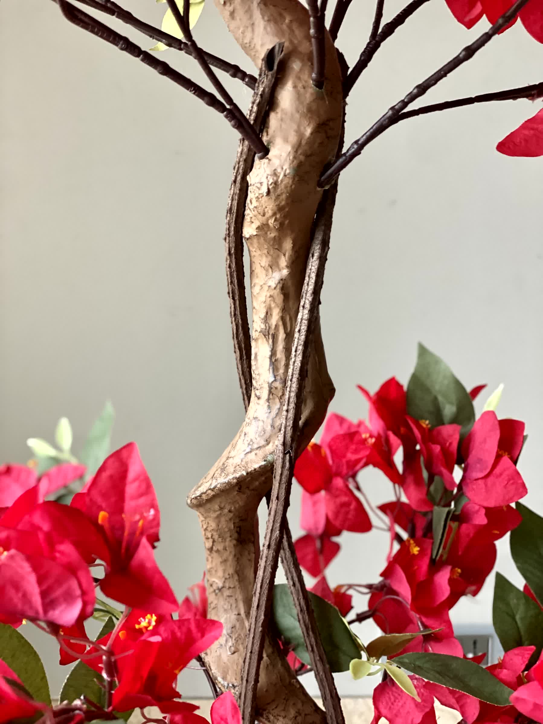 Artificial Scarlett Red Twisted Bougainvillea Plant - 4 Feet