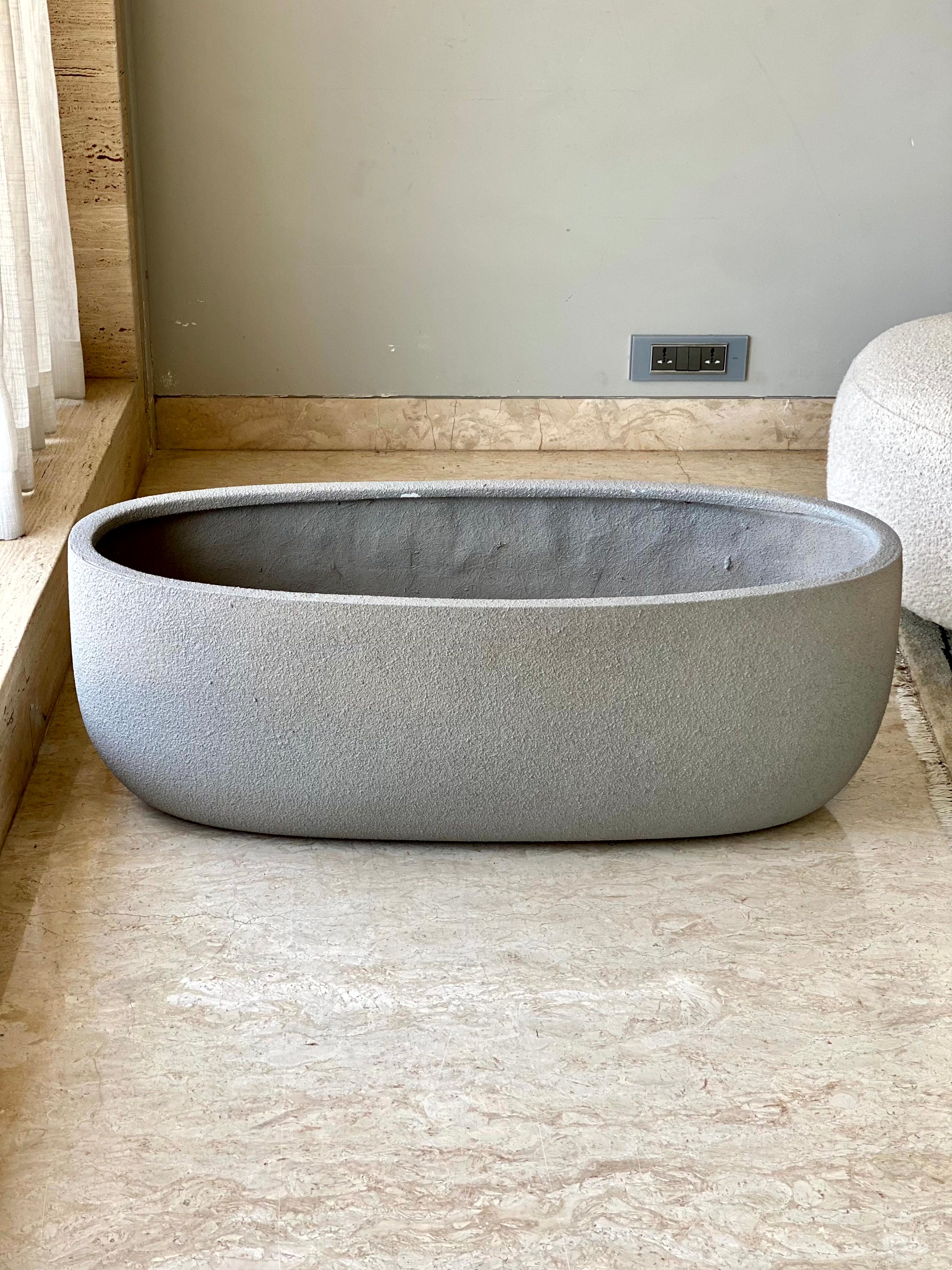 Cove Rectangle Planters - Light Grey