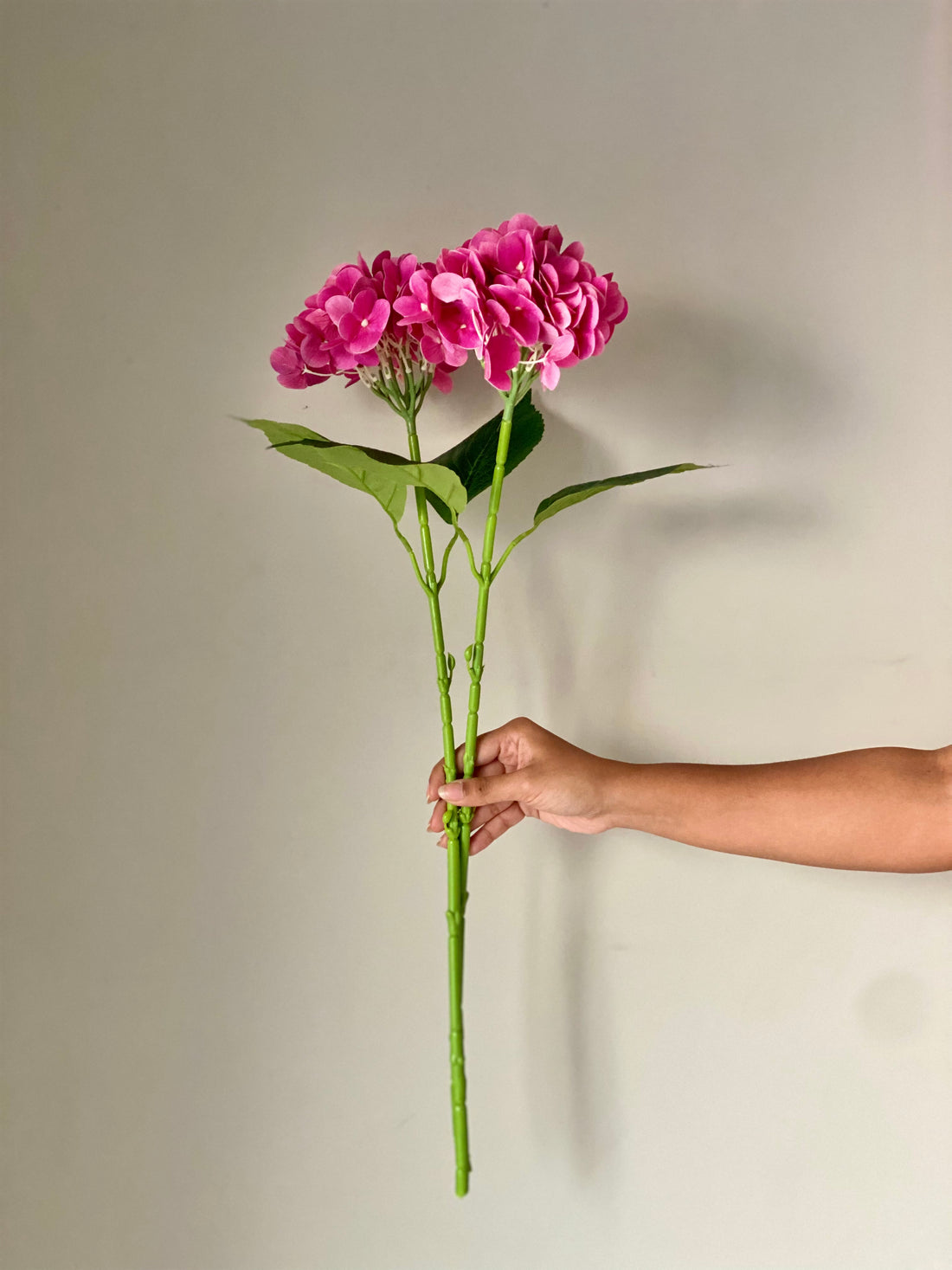 Artificial Pink Hydrangea Flower Stem - Set of 2