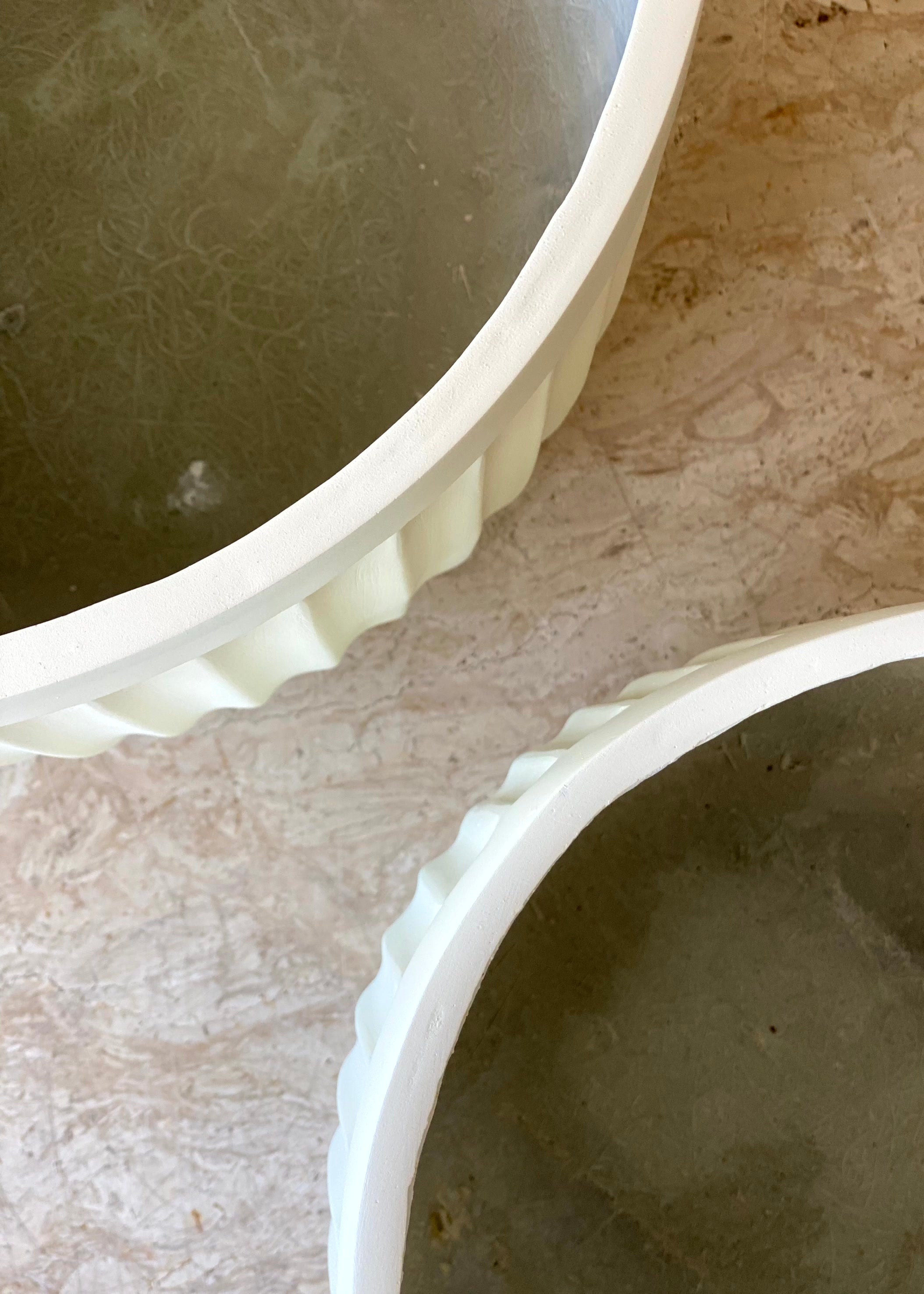 Valen Ribbed Planters - Ivory