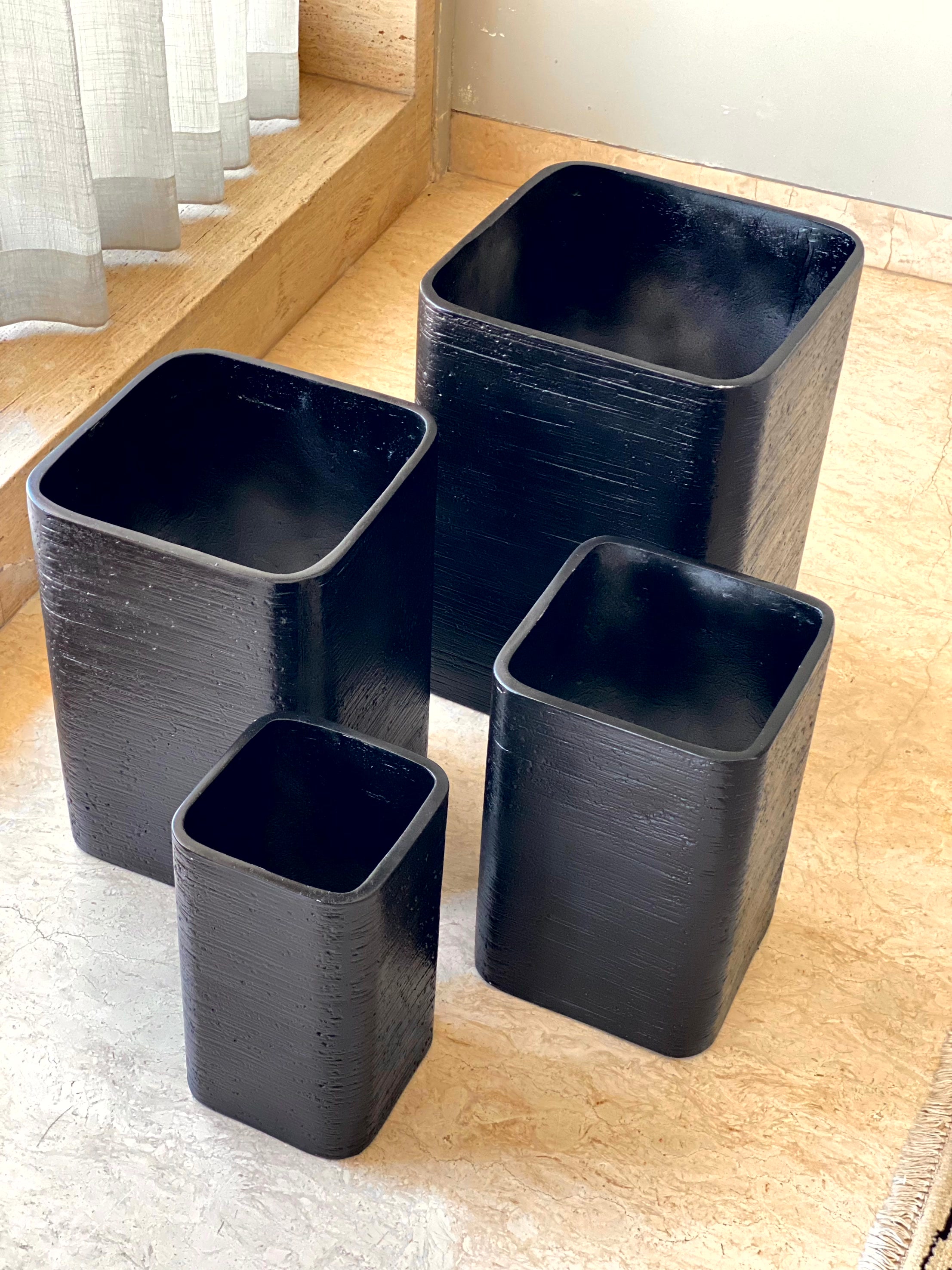 Hudson Square Planters - Black
