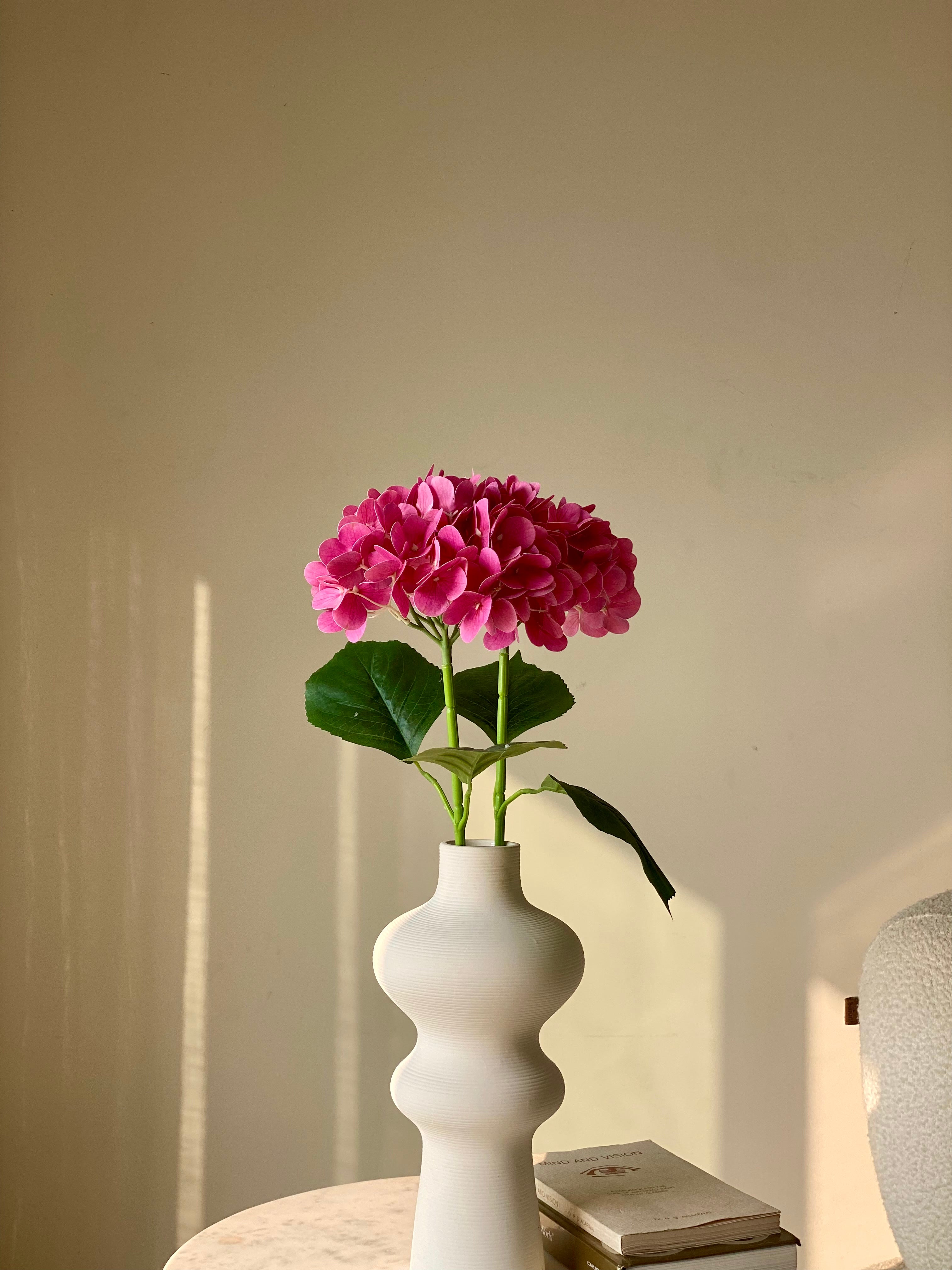 Artificial Pink Hydrangea Flower Stem - Set of 2