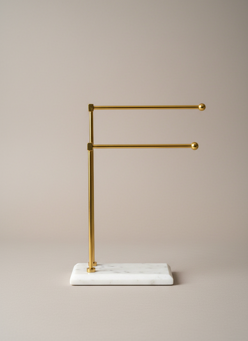 Melrose Hand Towel Stand - White & Gold