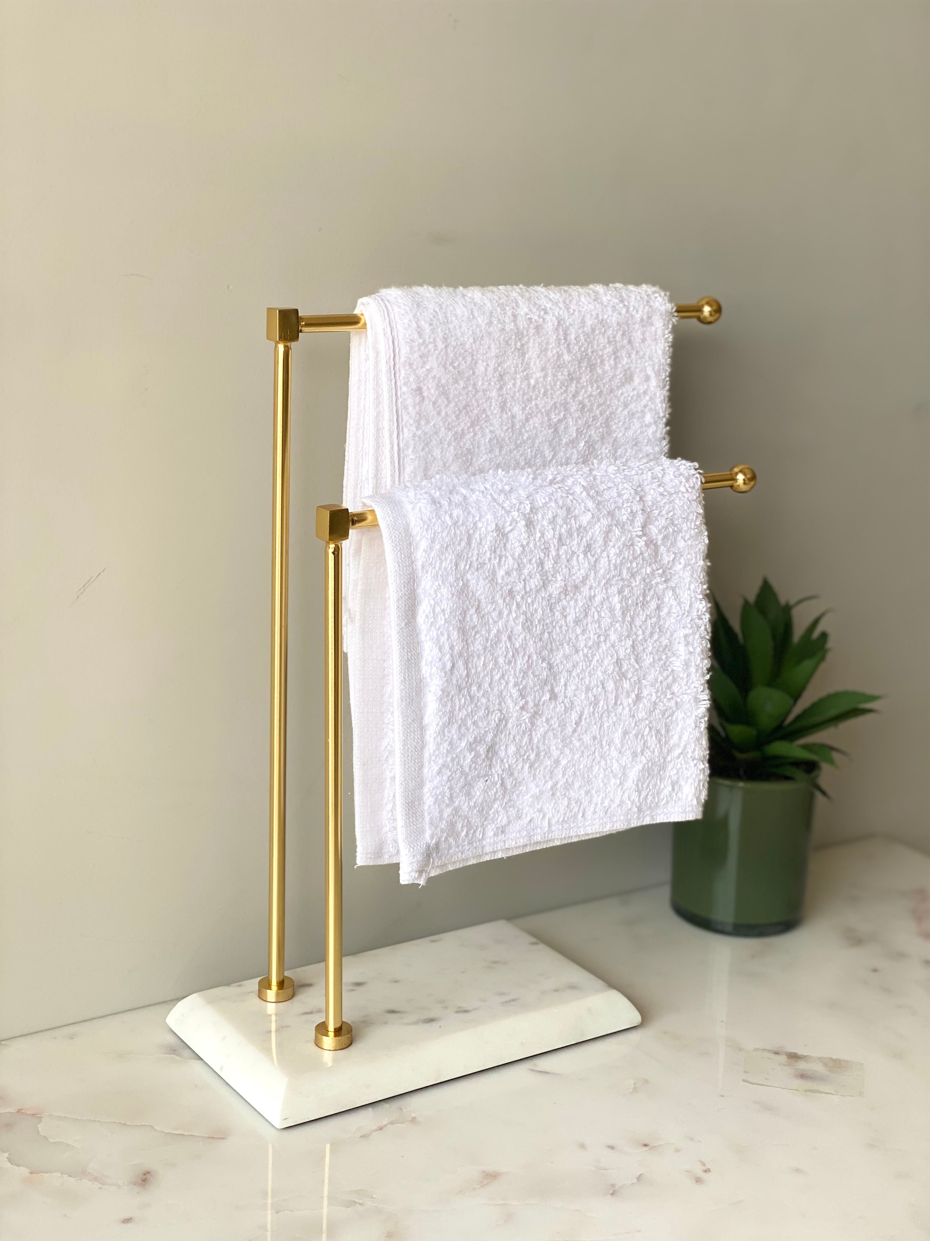 Melrose Hand Towel Stand - White & Gold
