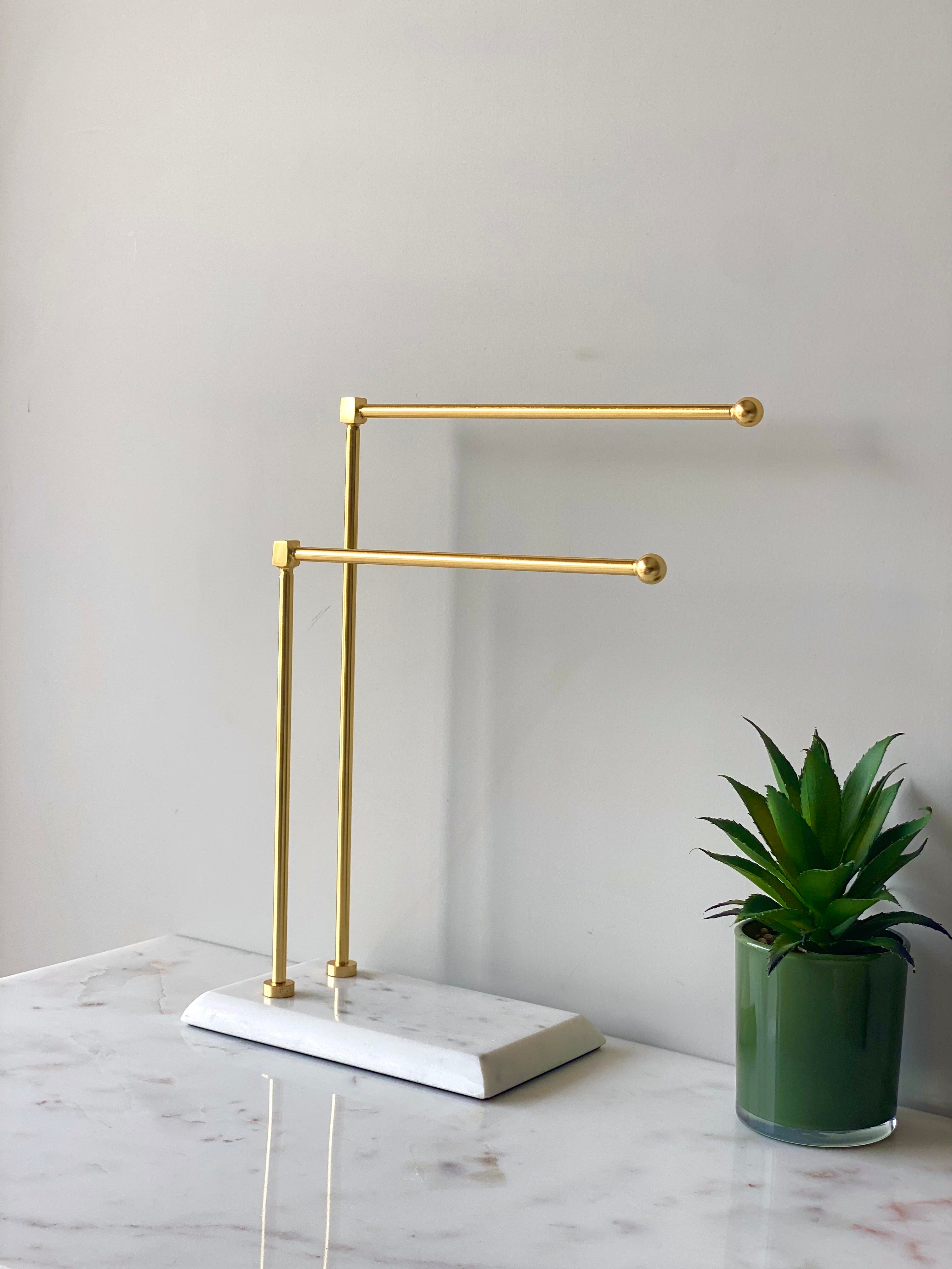 Melrose Hand Towel Stand - White & Gold