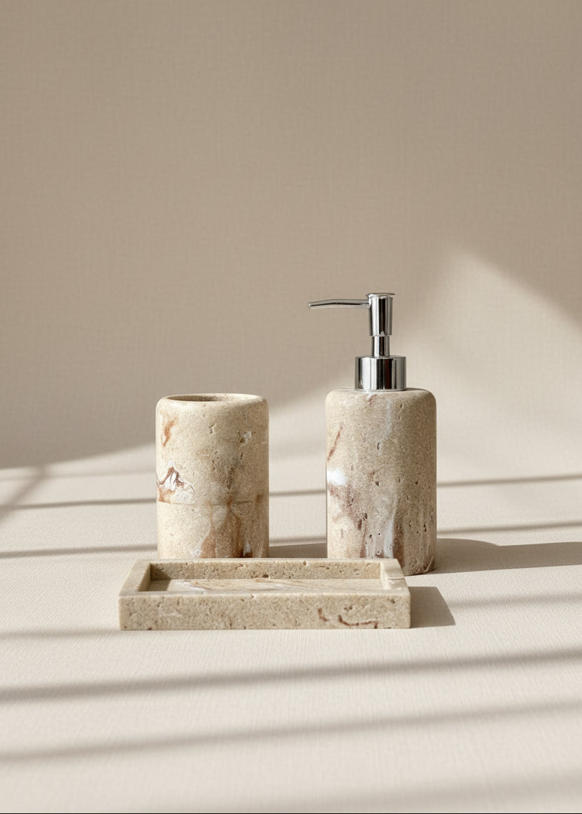 Carrara Bathroom Set - Beige (Set of 3)