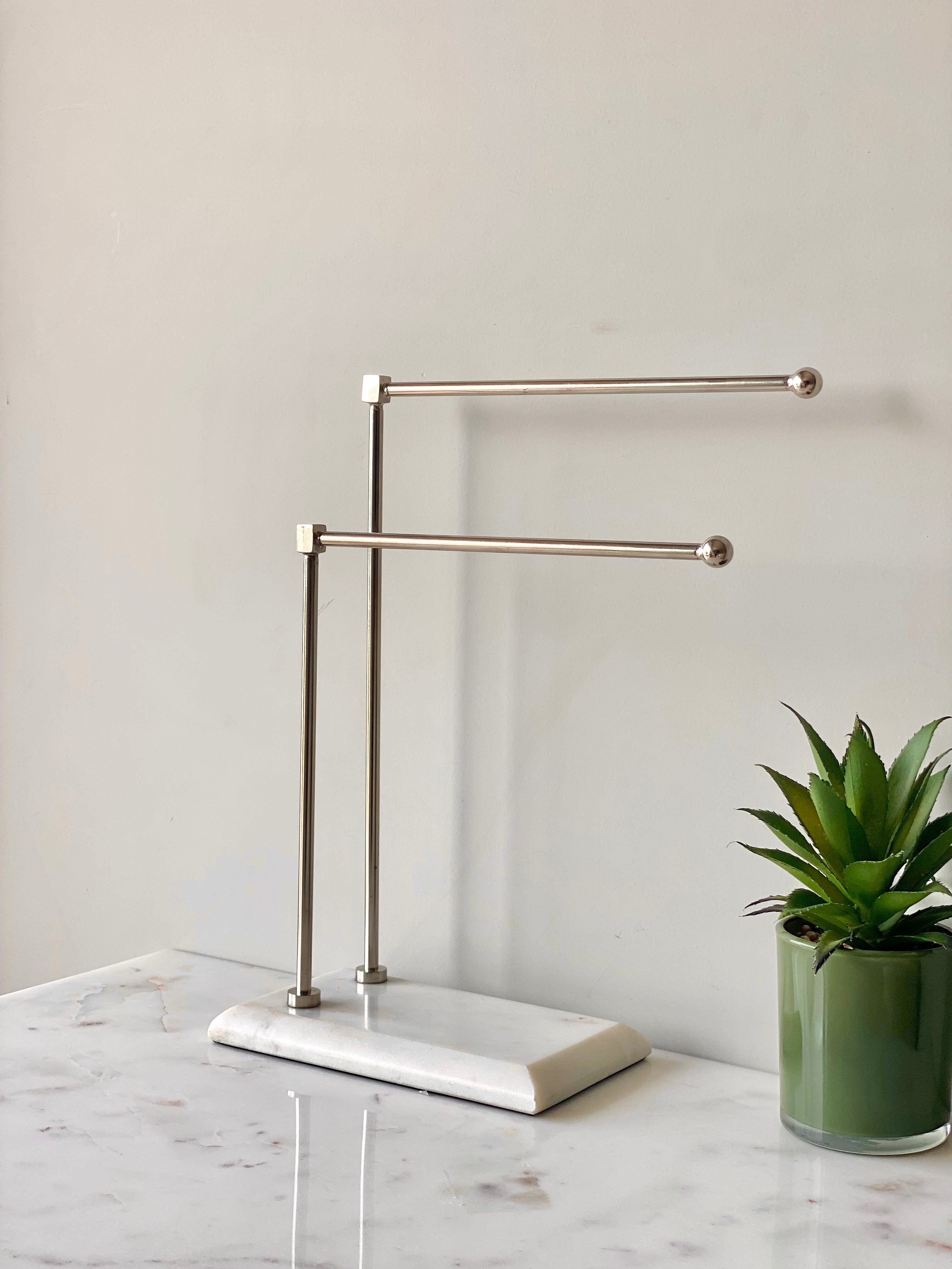 Melrose Hand Towel Stand - White & Silver