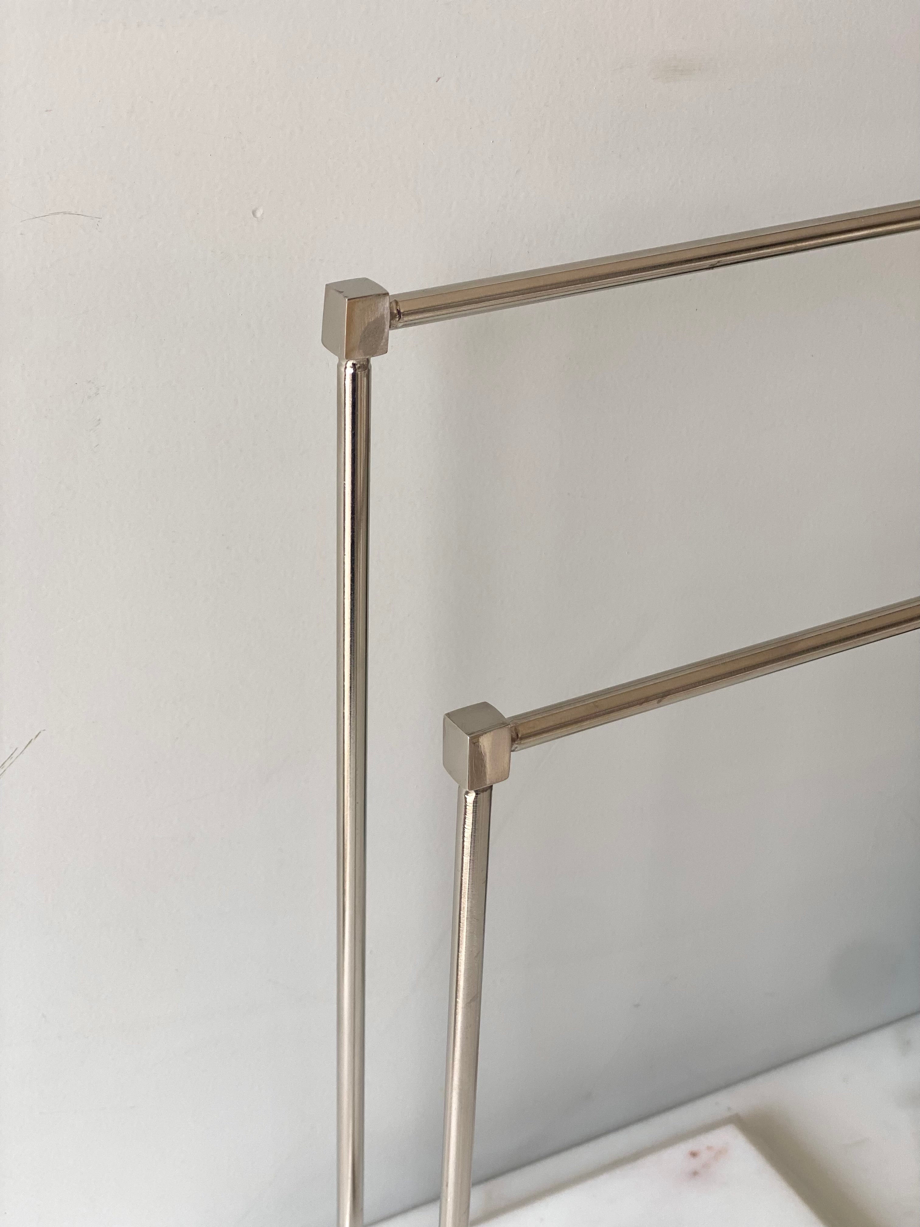 Melrose Hand Towel Stand - White & Silver