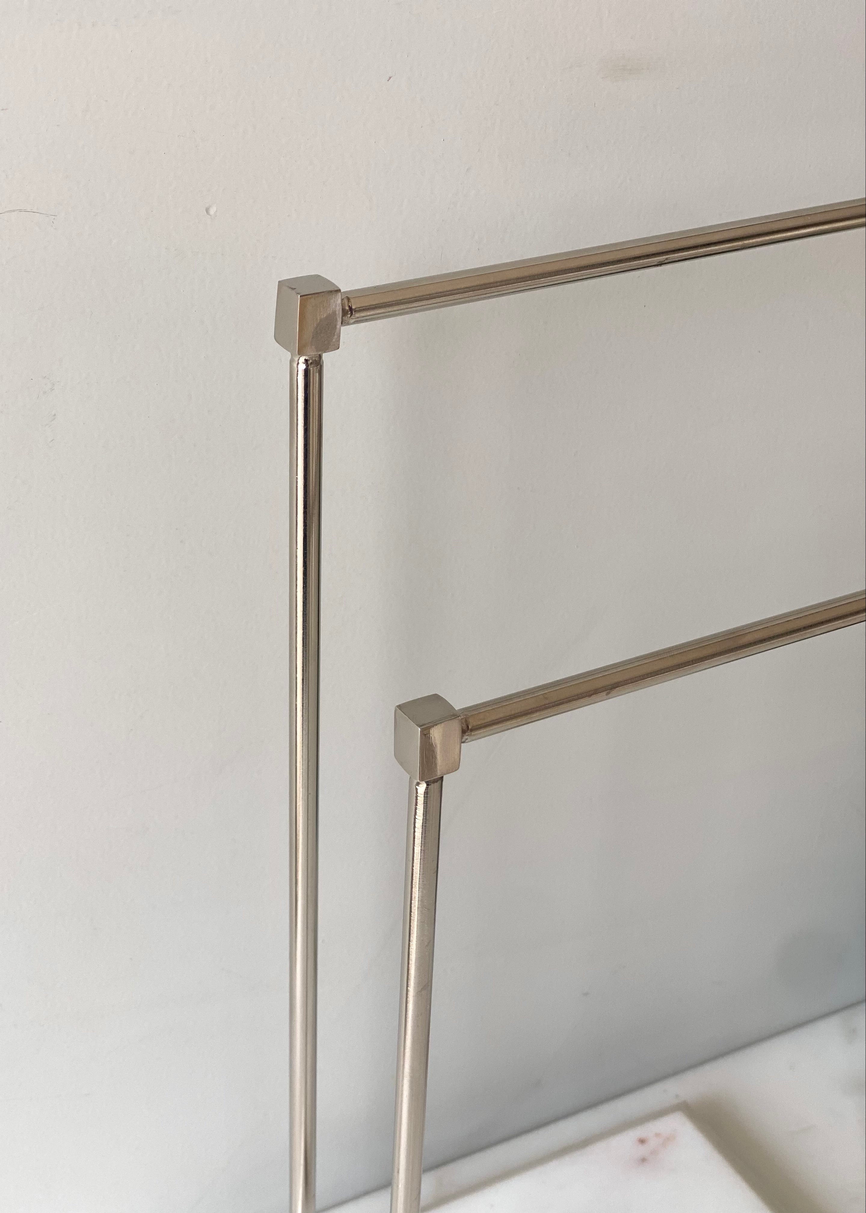 Melrose Hand Towel Stand - White & Silver