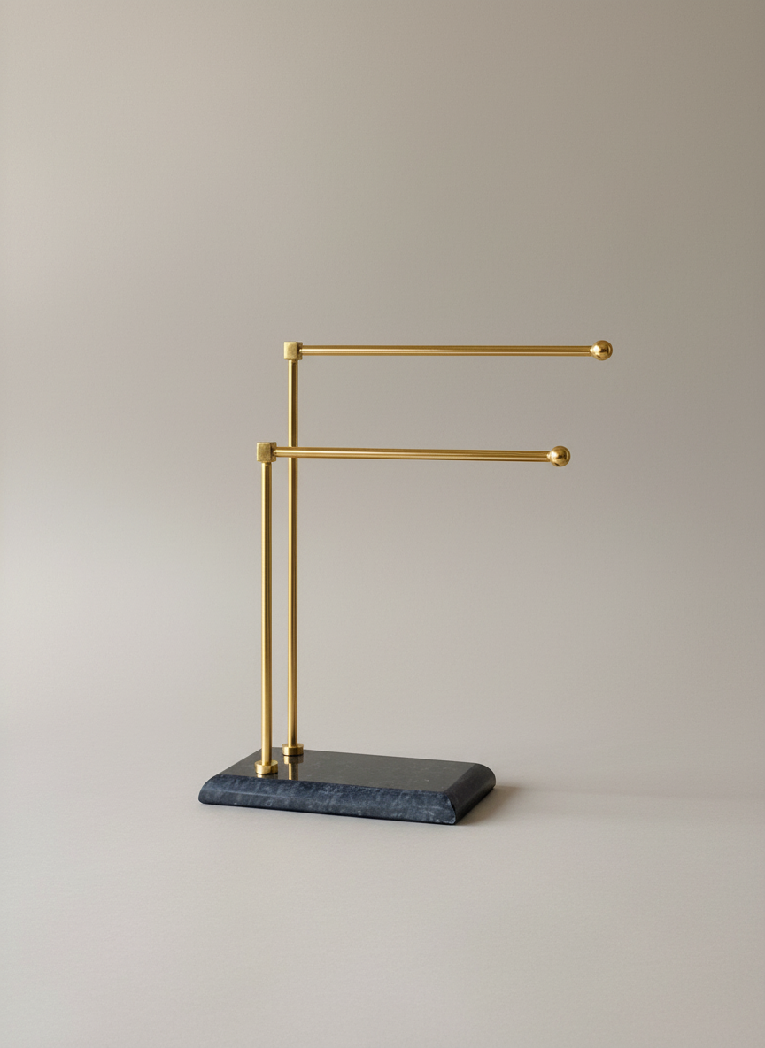 Melrose Hand Towel Stand - Black & Gold
