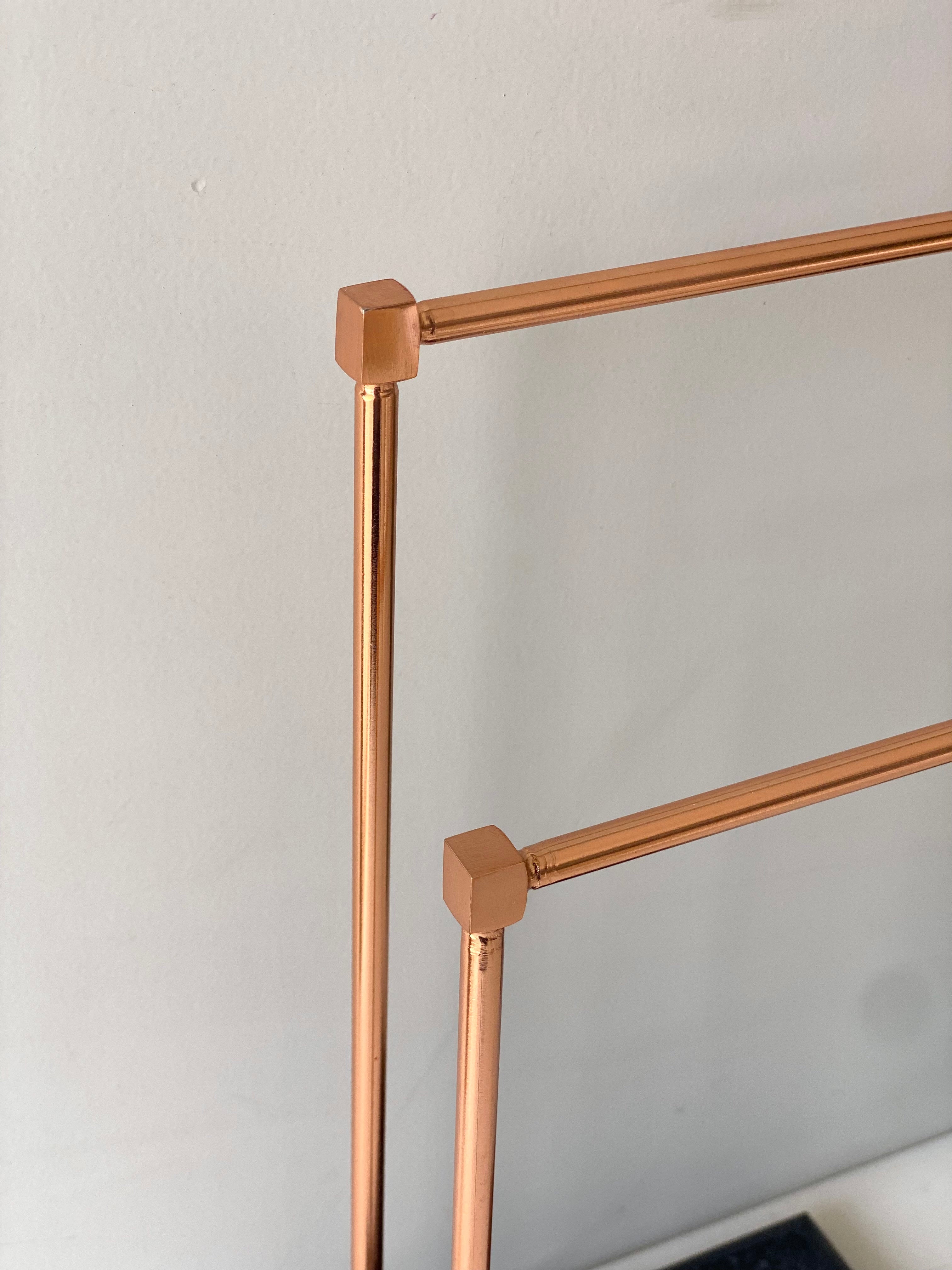 Melrose Hand Towel Stand - Black & Rose Gold