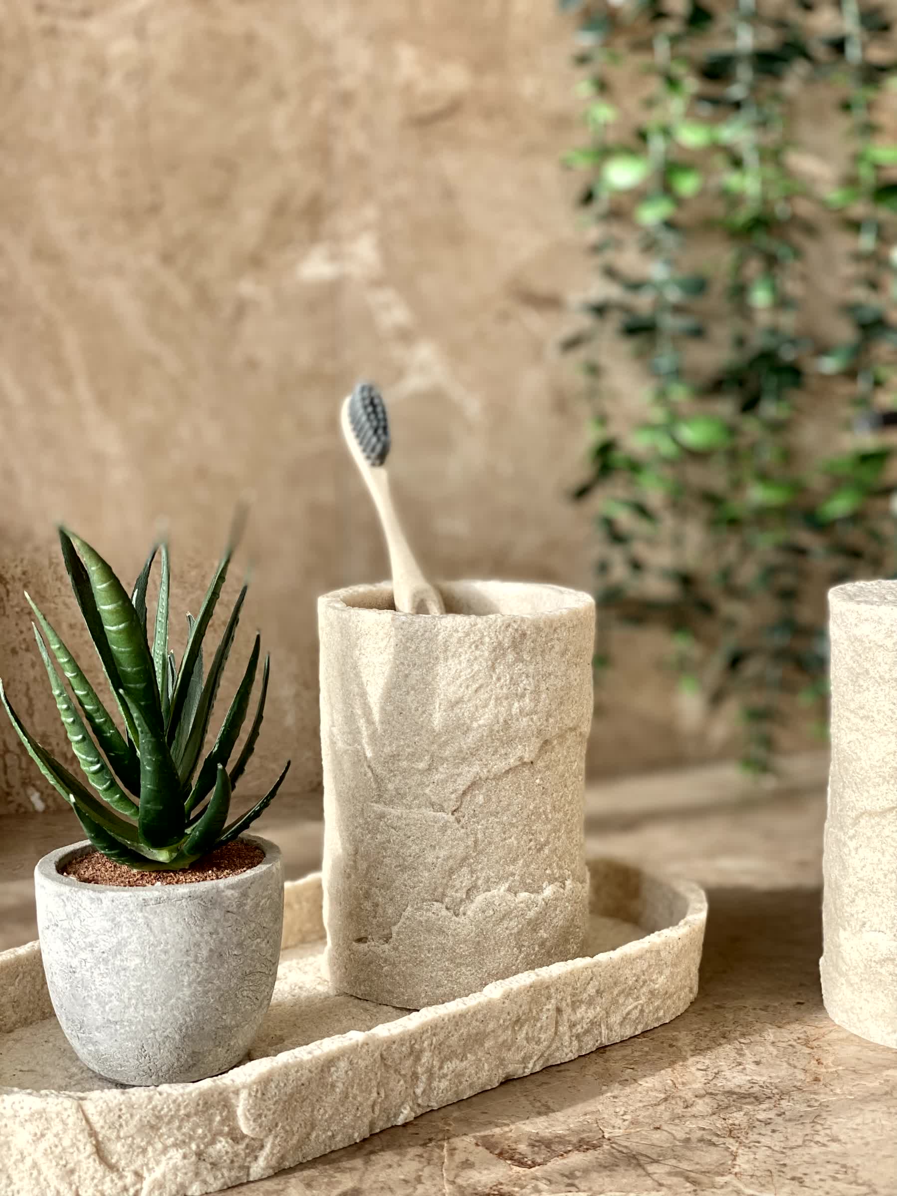 Fossil Bathroom Set - Beige (Set of 3)