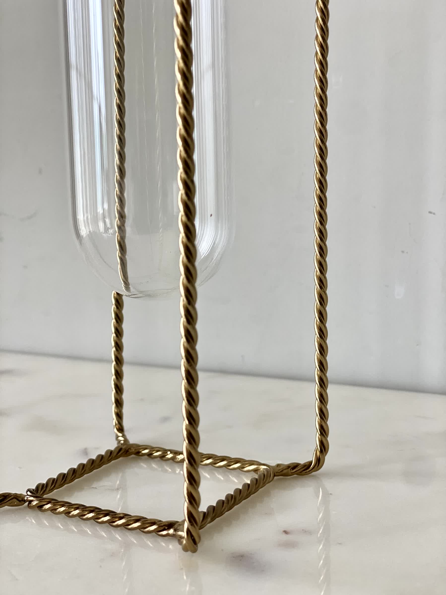 Braided Gold Test Tube Vases
