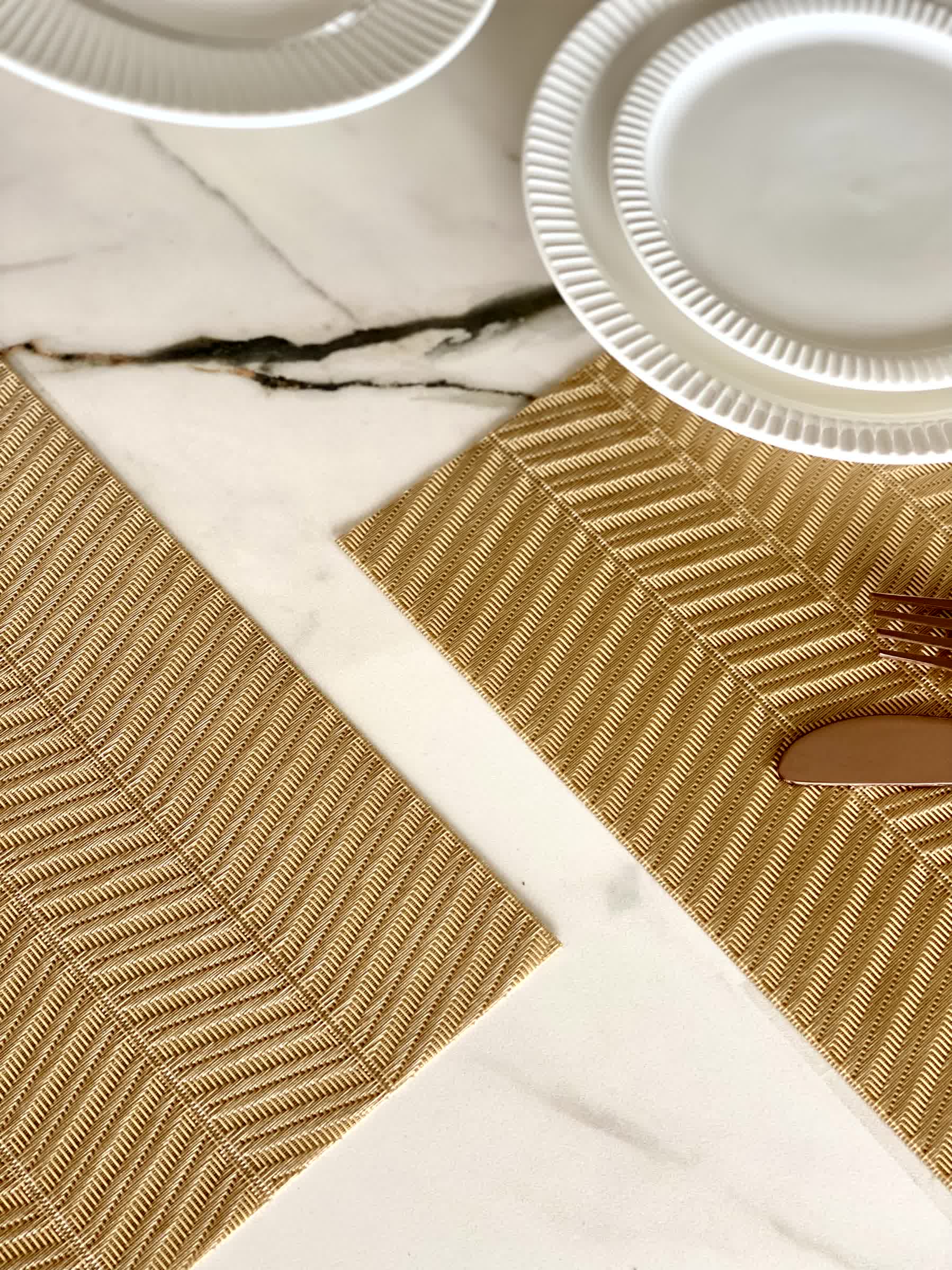 Chevron Table Mats - Gold (Set of 6)