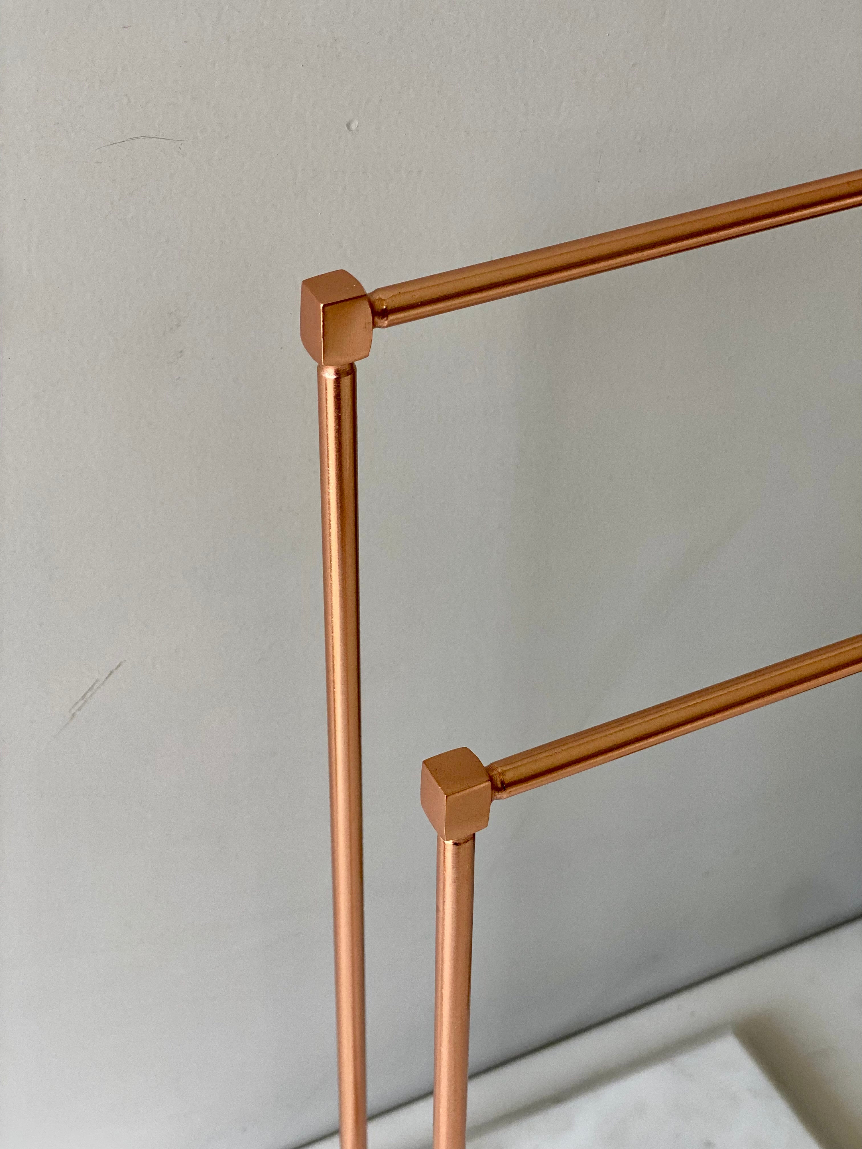 Melrose Hand Towel Stand - White & Rose gold