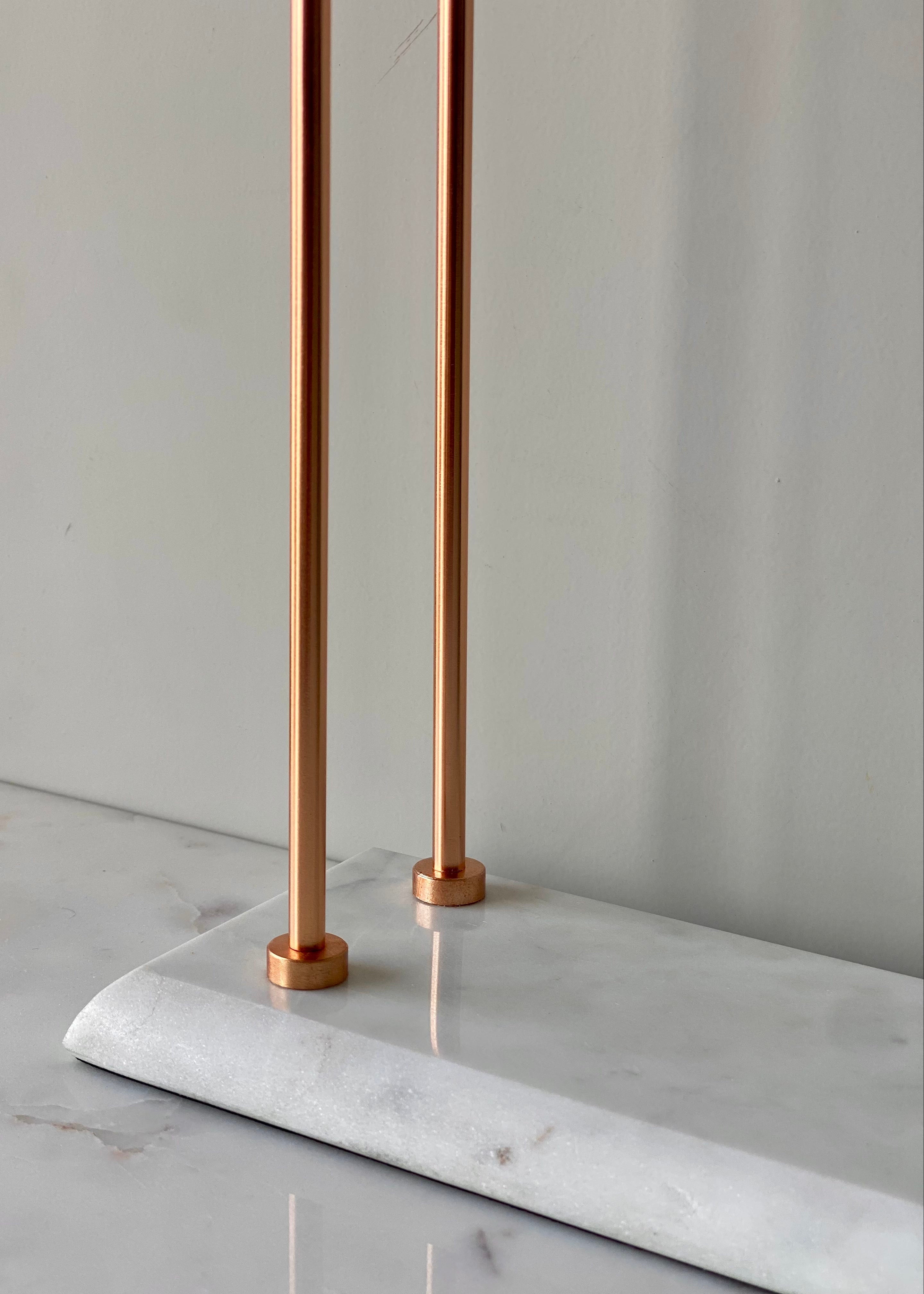 Melrose Hand Towel Stand - White & Rose Gold