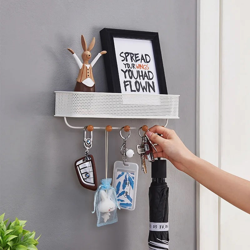 Holder Wall Mount Key Hook And Shelf Wall Mounted Rack With Key