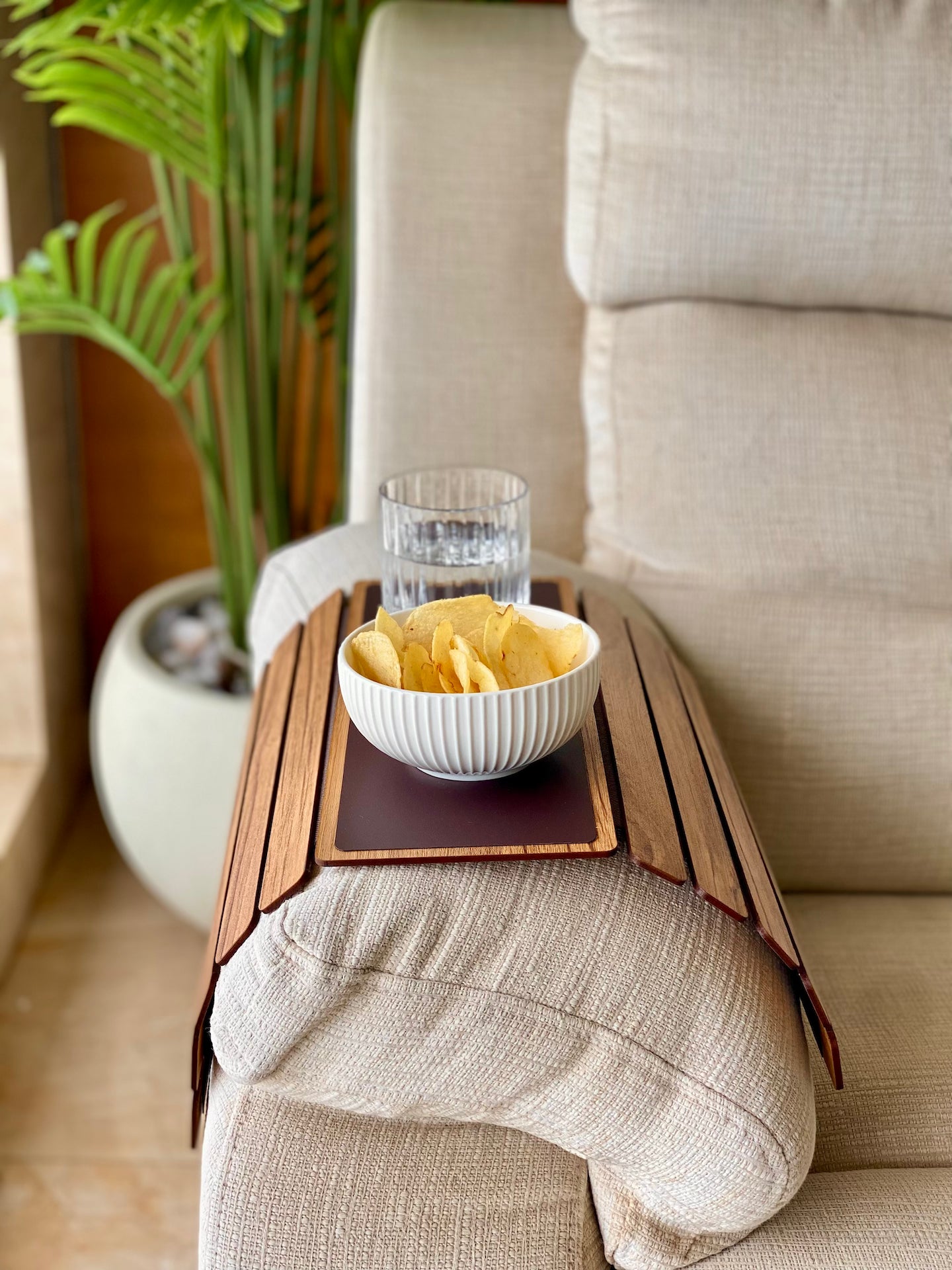 Elm Sofa Armrest Tray - Light Brown