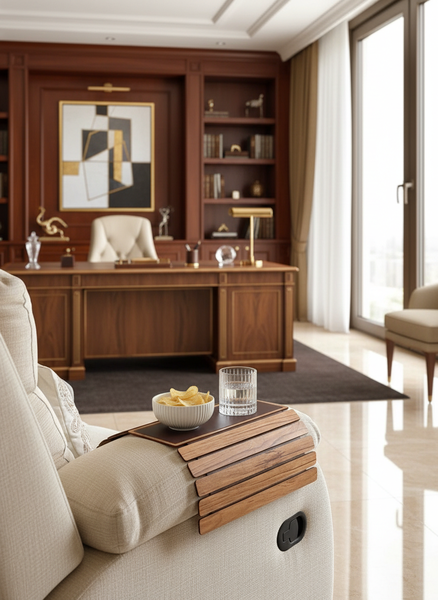 Elm Sofa Armrest Tray - Light Brown