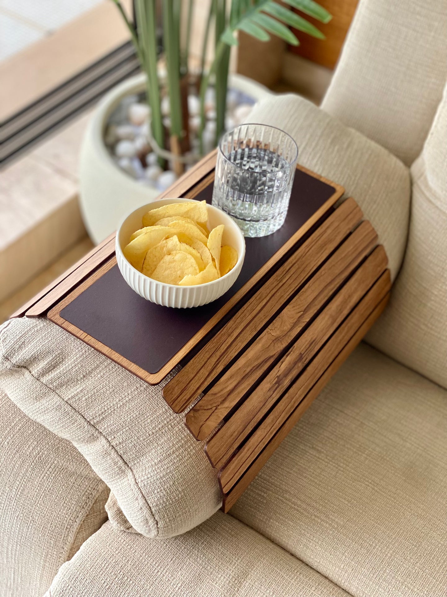 Elm Sofa Armrest Tray - Light Brown
