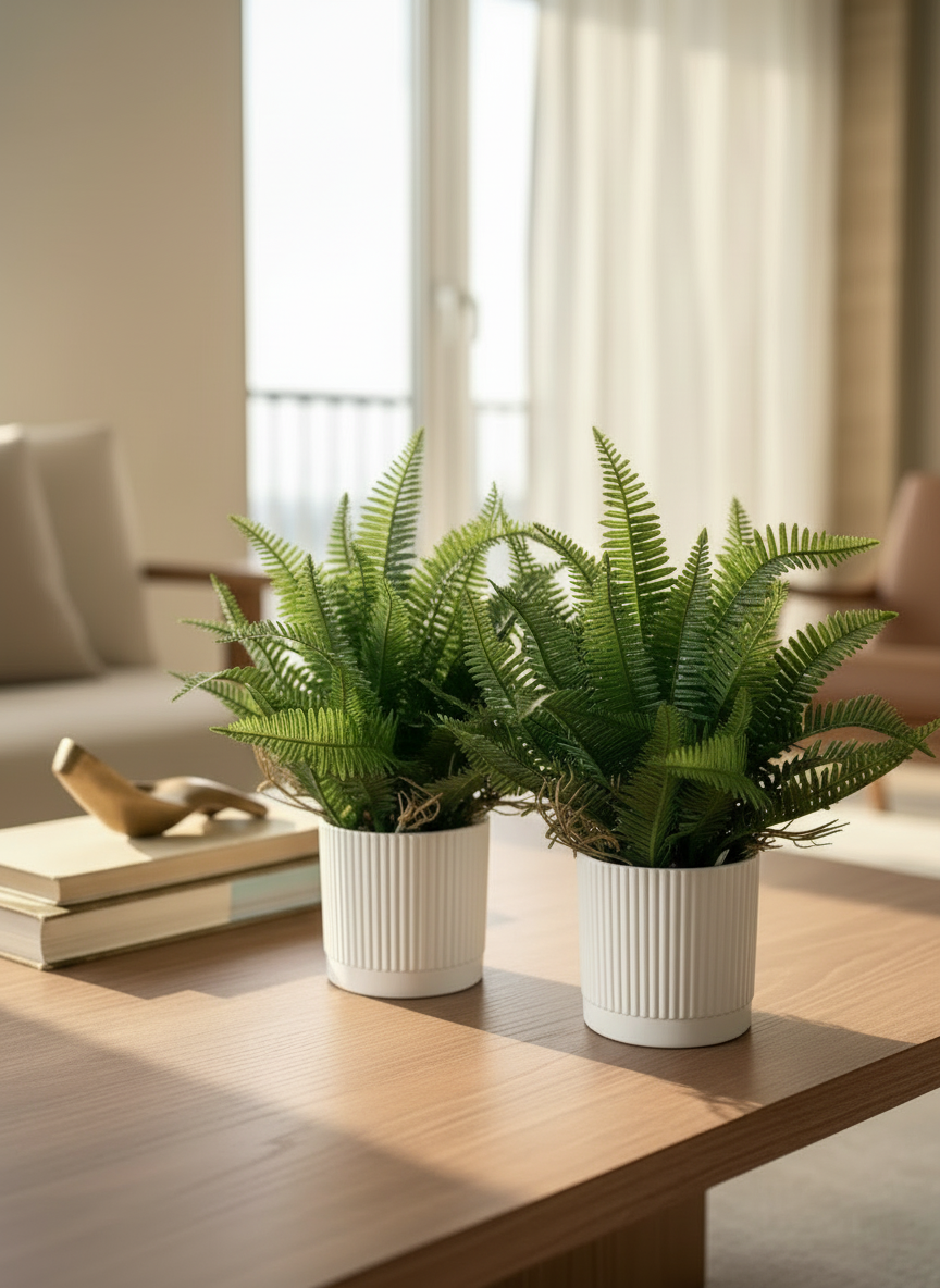 Artificial Lush Fern Plant - Small (Set of 2)