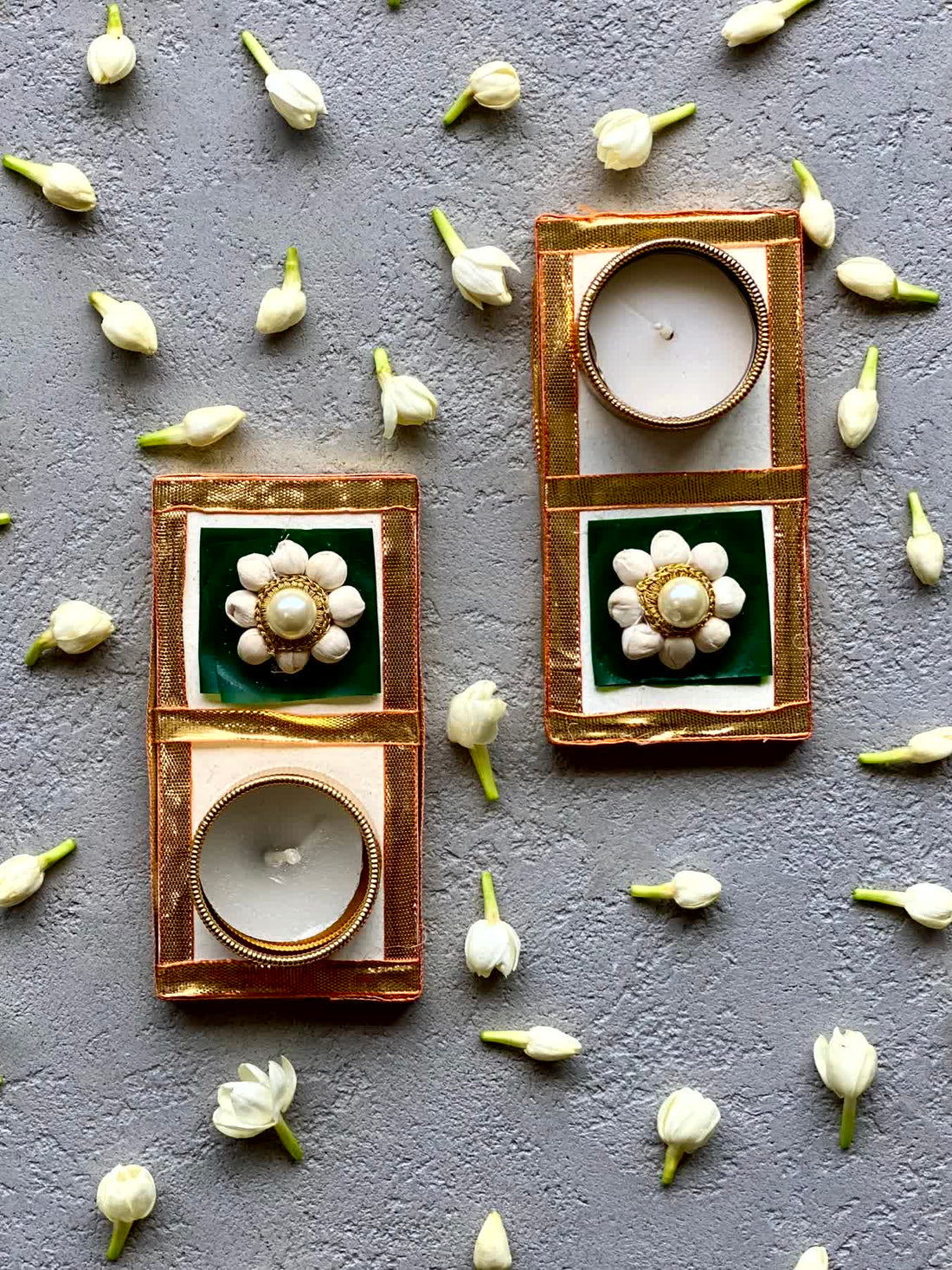 Jasmine Square Diyas - Mini