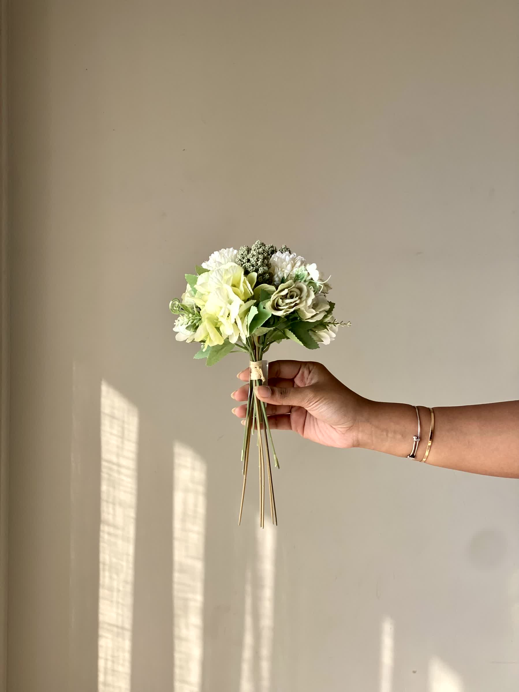Artificial Chrysanths Bunch - Green